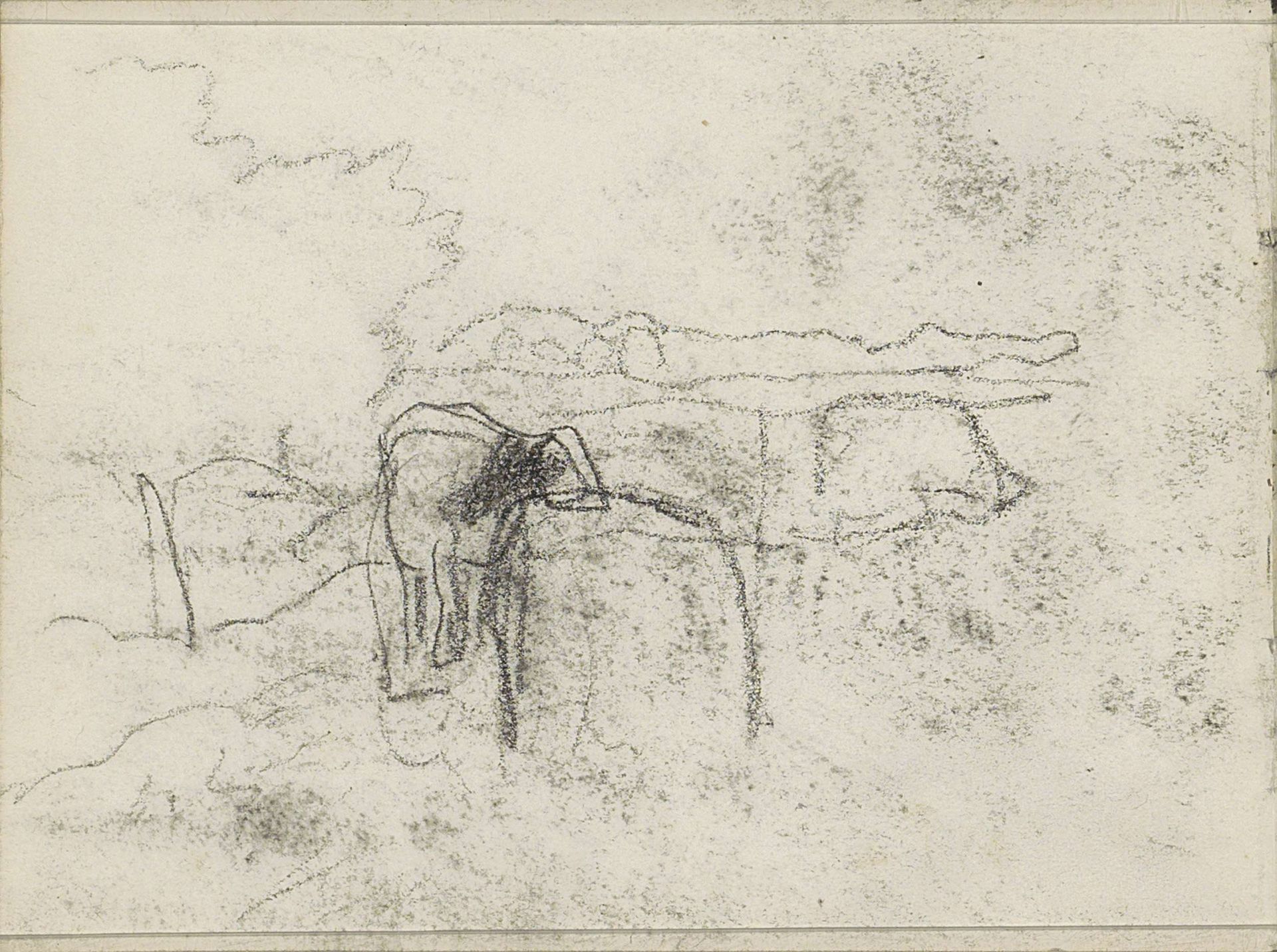 Koe in een landschap by Anton Mauve