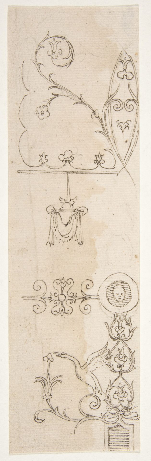 Domus Aurea, unidentified, grotteschi, details (recto) blank (verso) by Anonymous