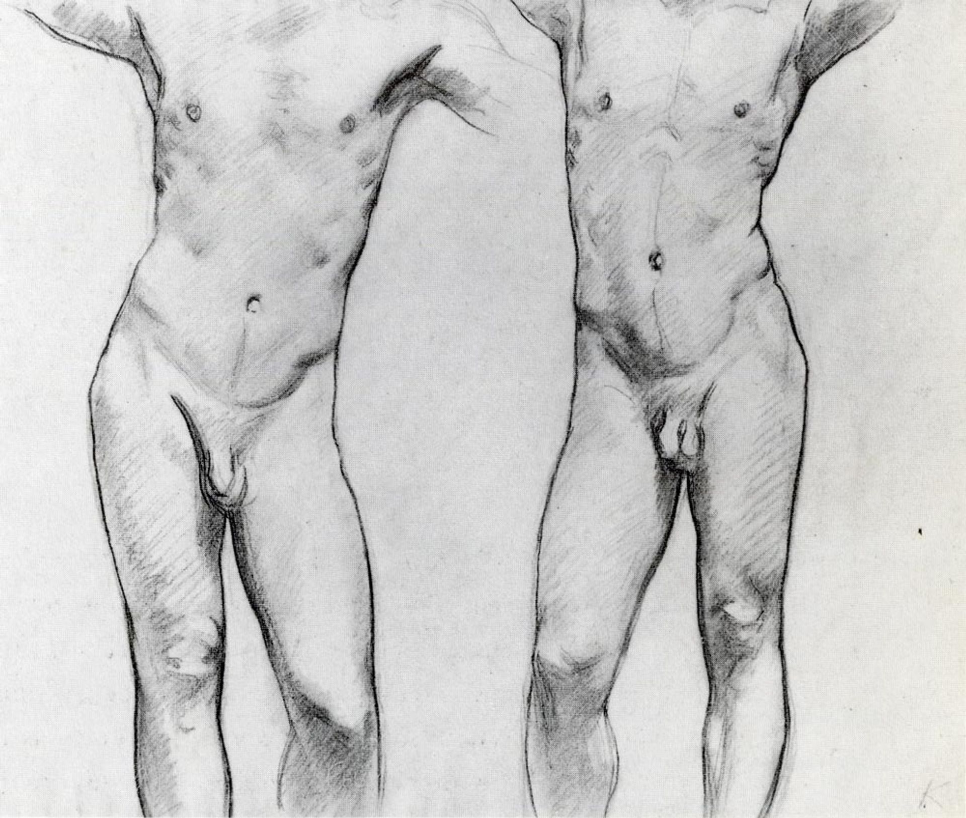Torsos of two male nudes by John Singer Sargent