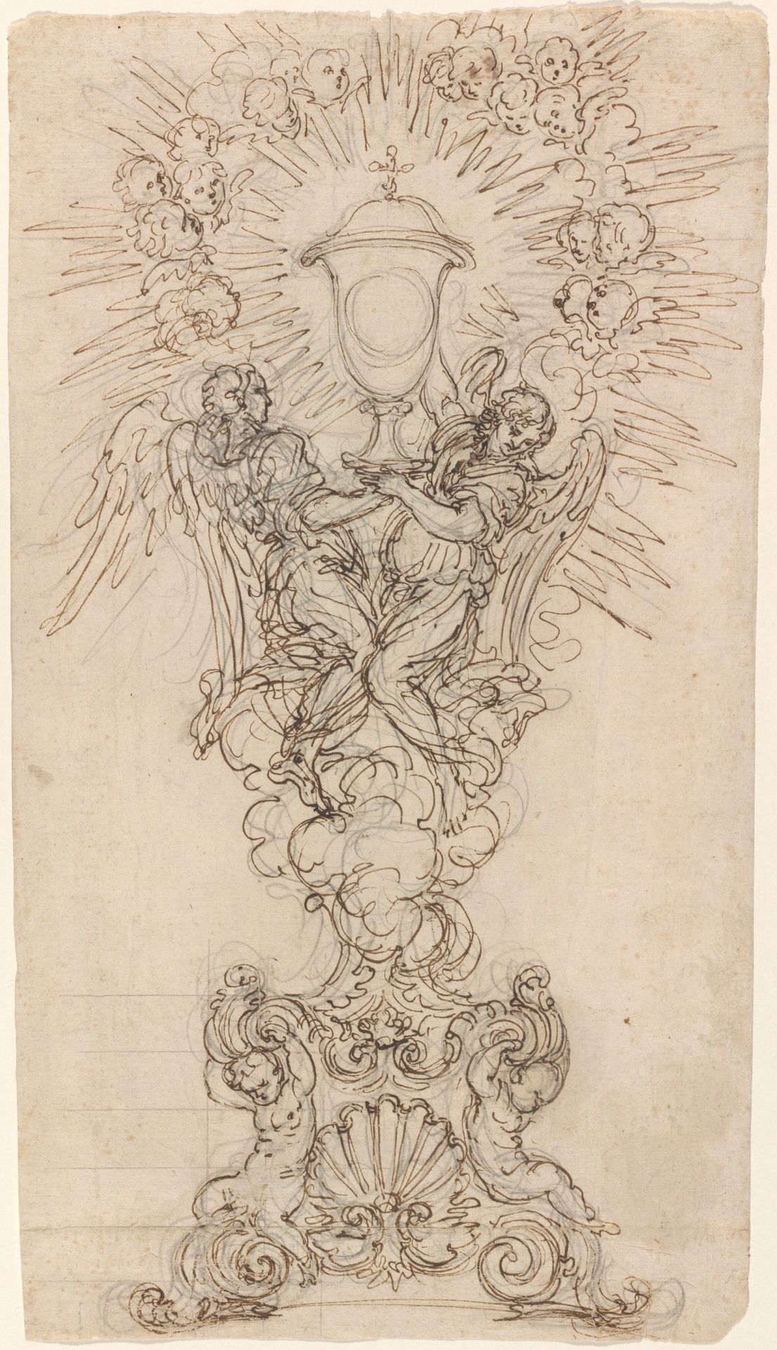 A Monstrance with Two Angels Supporting a Chalice by Giovanni Battista Foggini