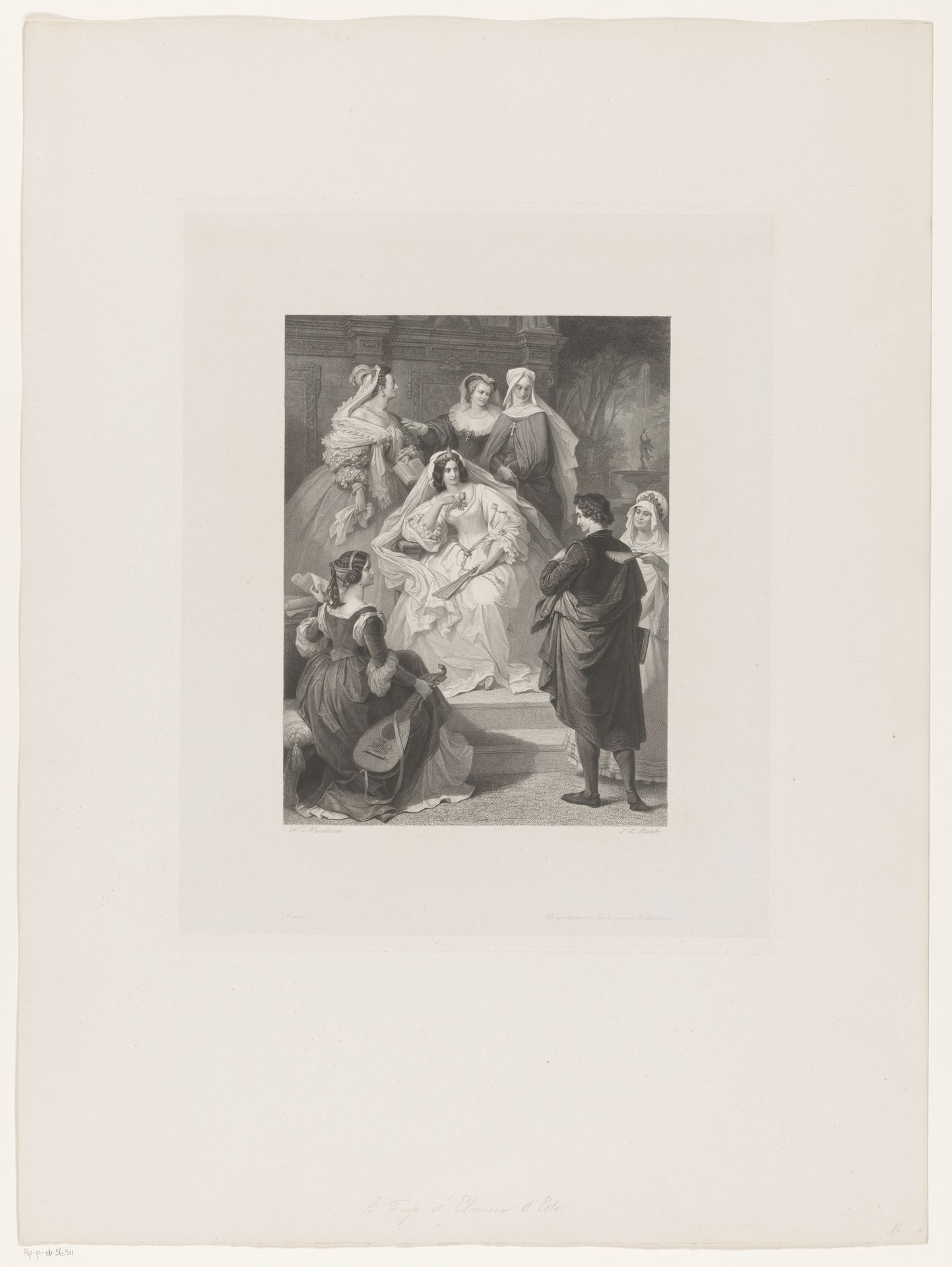 Torquato Tasso voor Eleonora d'Este en haar gevolg by Johann Leonhard Raab