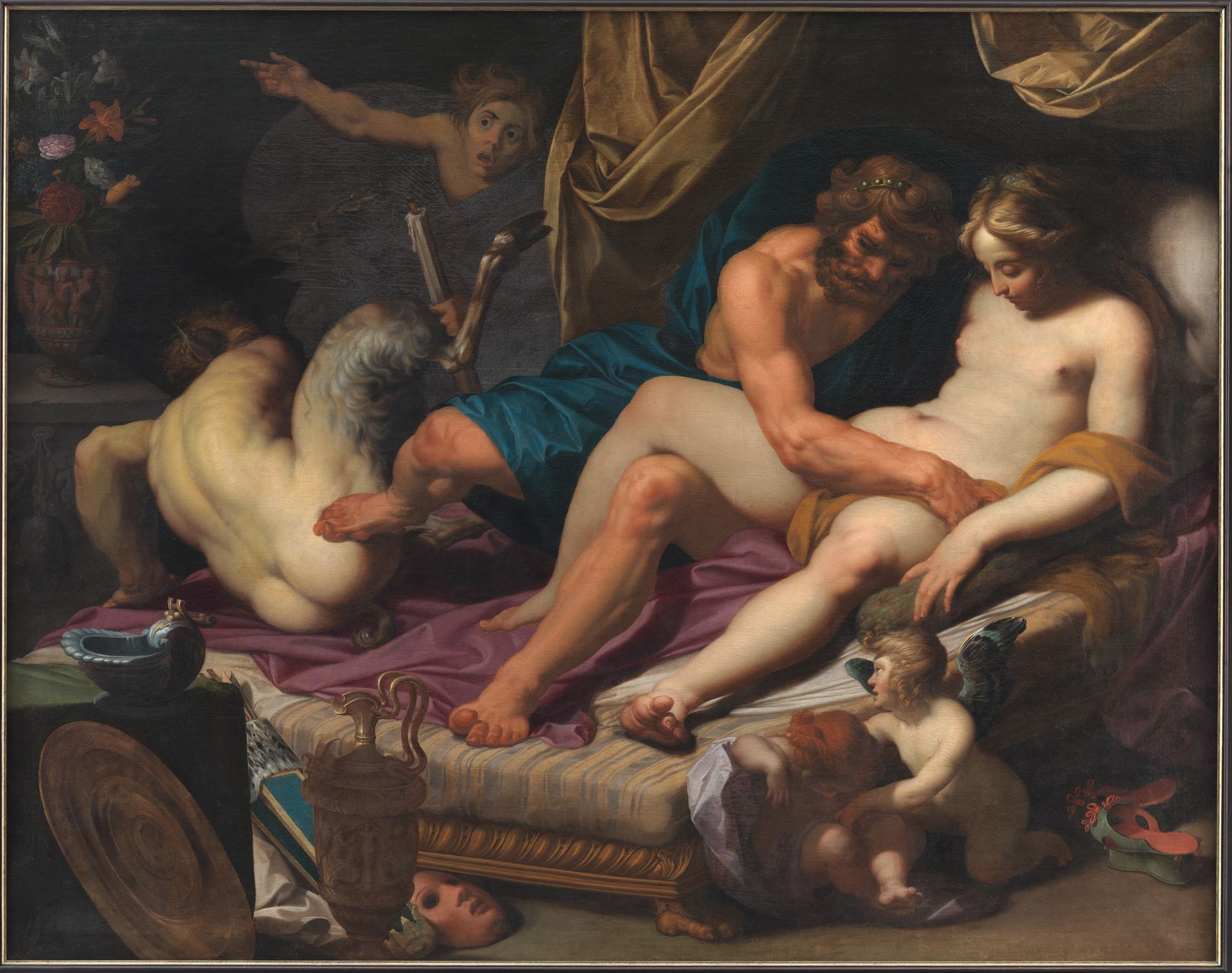 Hercules Kicking Faunus out of Omfale's Bed by Abraham I Janssens