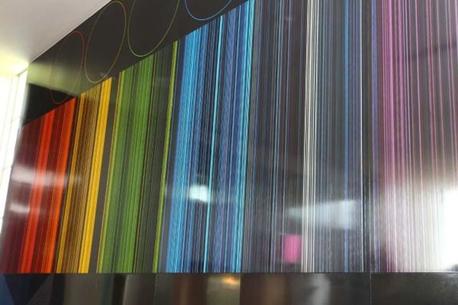 Mural in the Founders foyer in Hamilton by Ralph Hotere