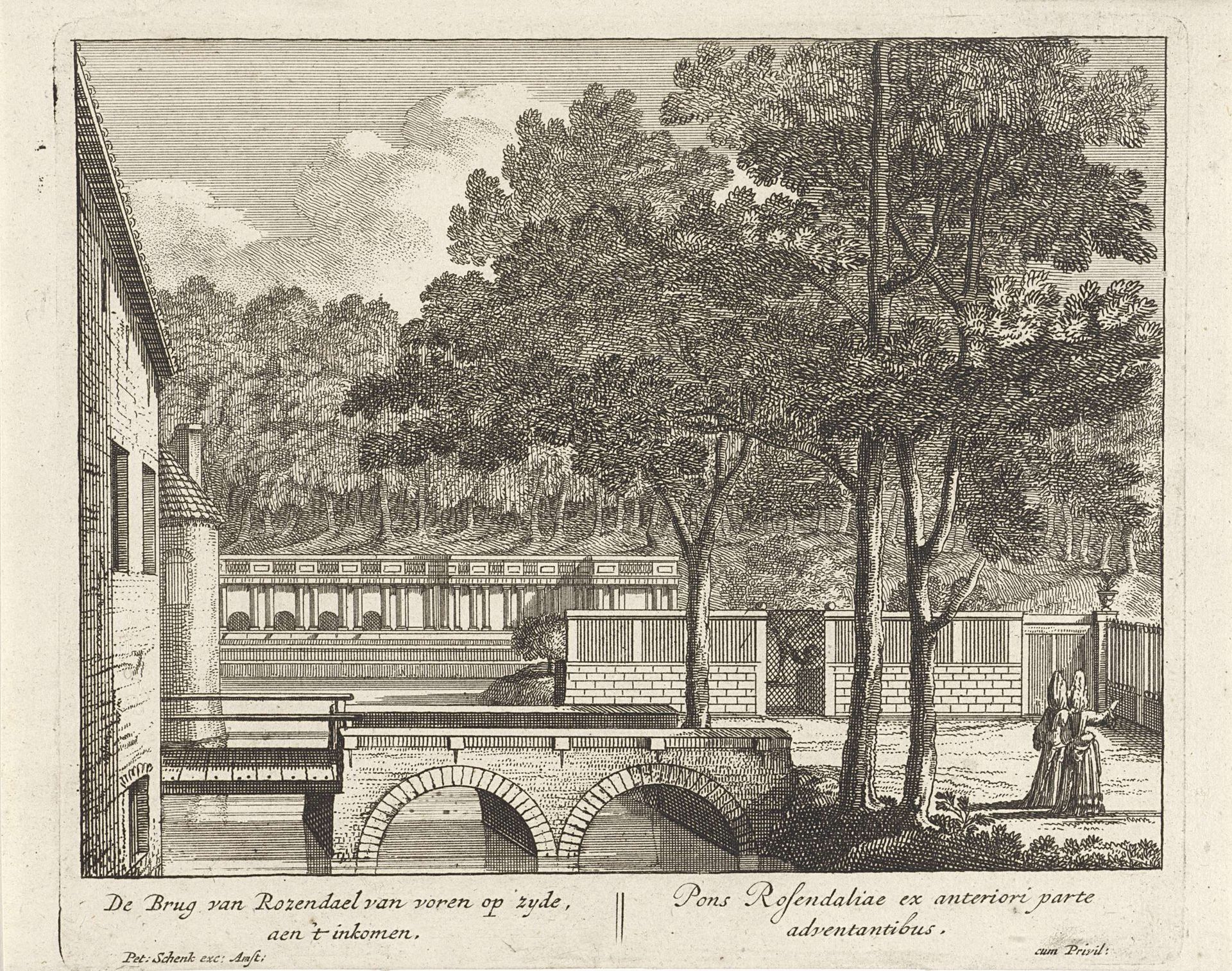 Brug bij de ingang Kasteel Rosendael, van opzij gezien by Anonymous