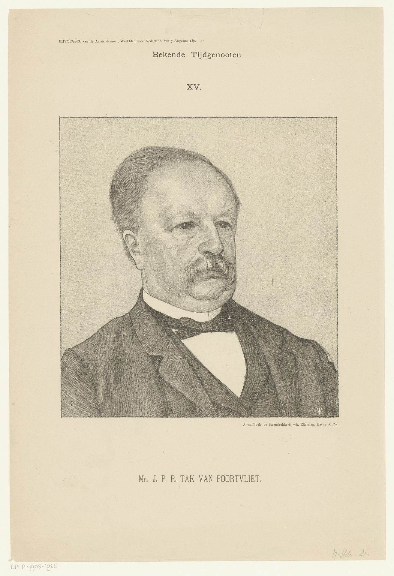 Portret van Johannes Pieter Roetert Tak van Poortvliet by Jan Veth