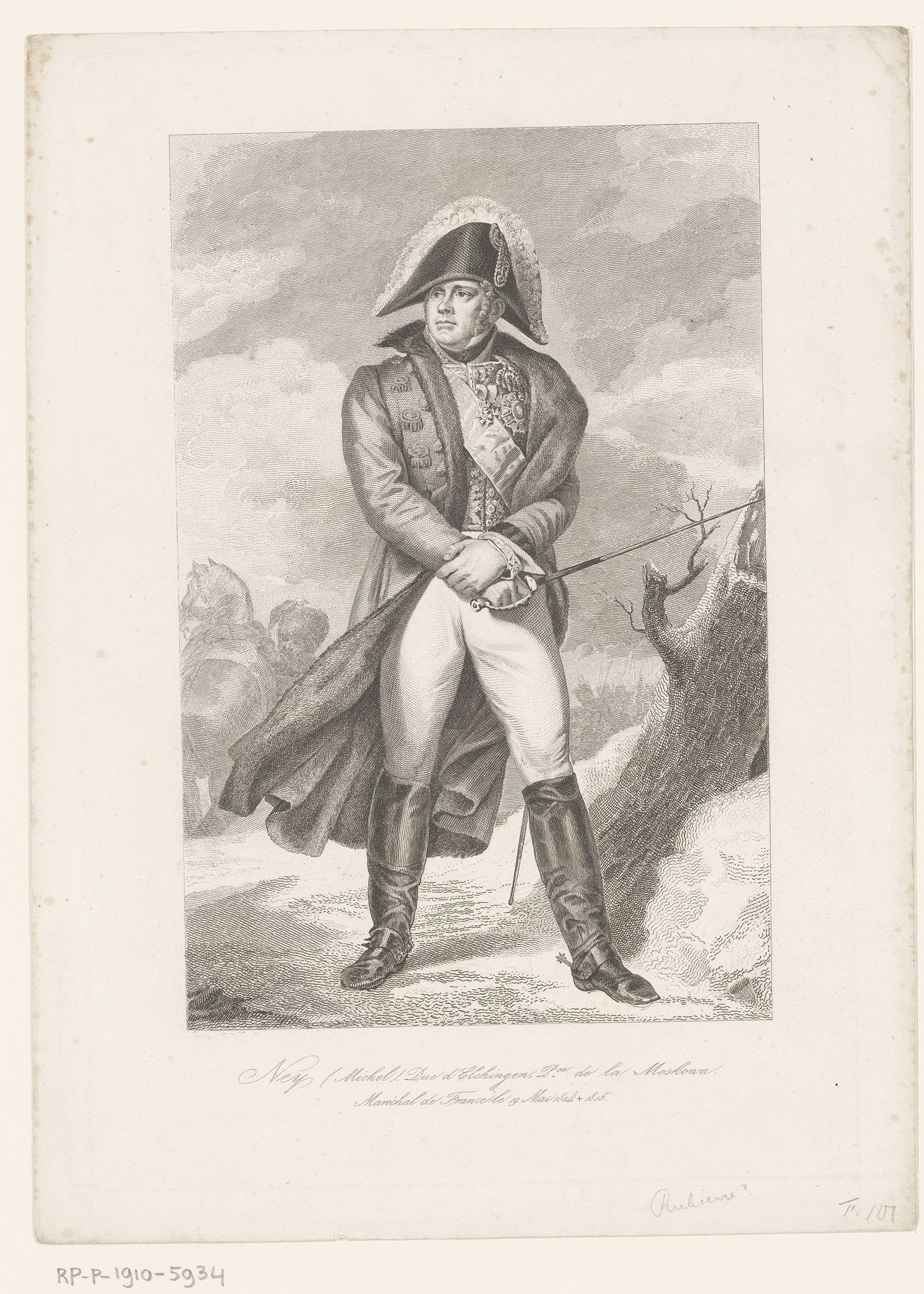 Portret van Michel Ney by Edme Jean Ruhierre