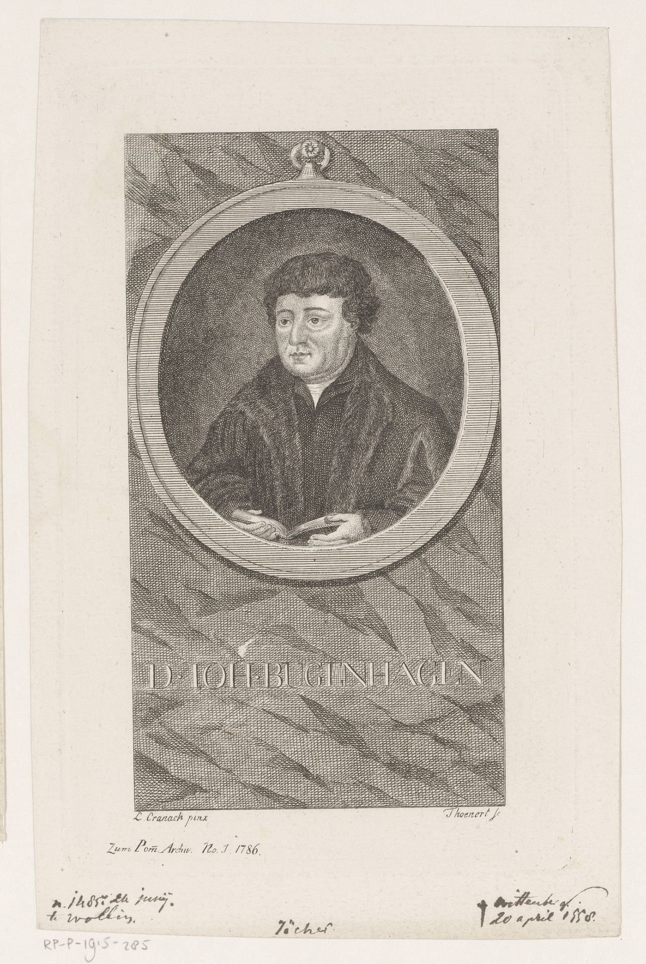Portret van Johann Bugenhagen by Medardus Thoenert
