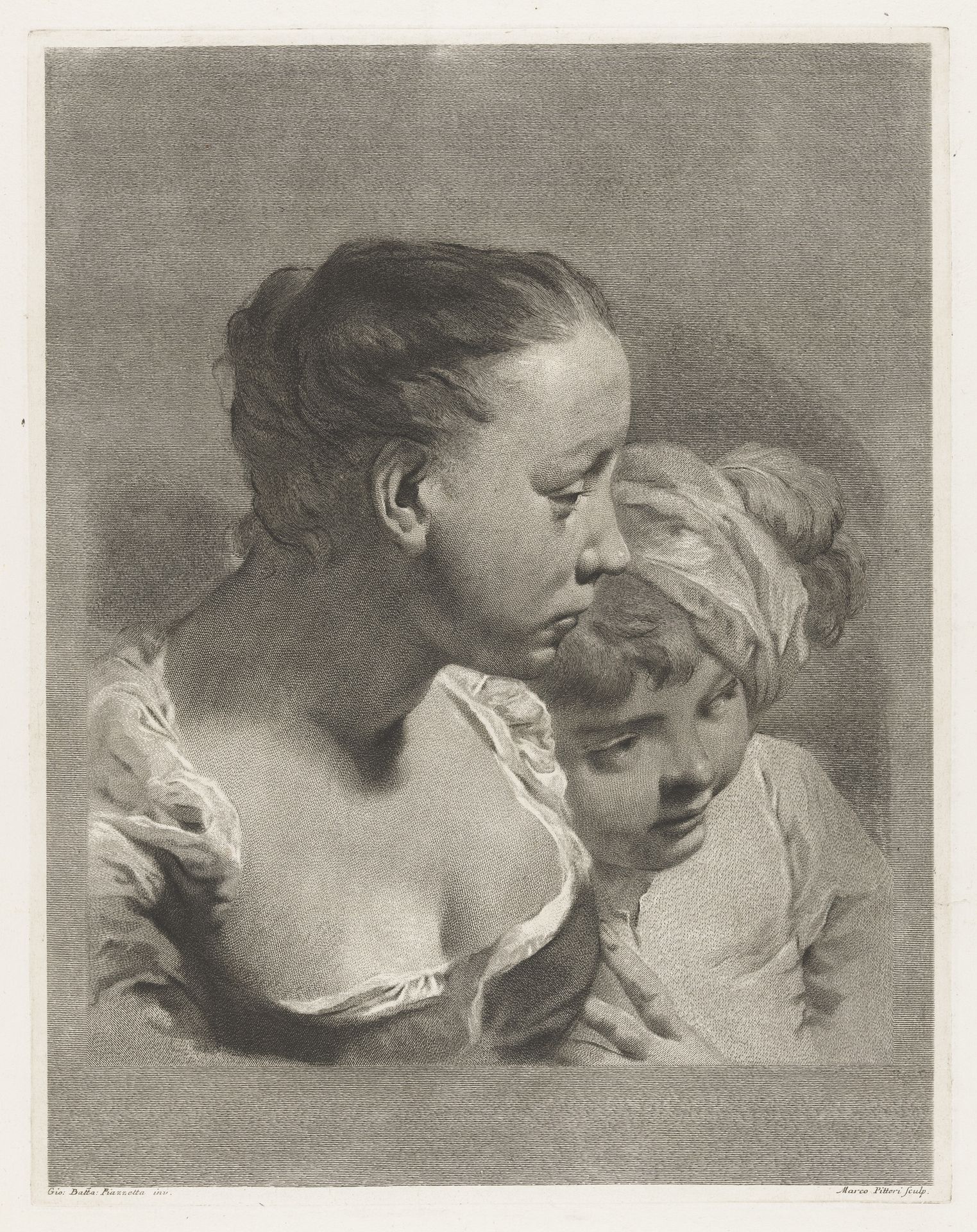 Bustes van meisje en jongen by Giovanni Marco Pitteri