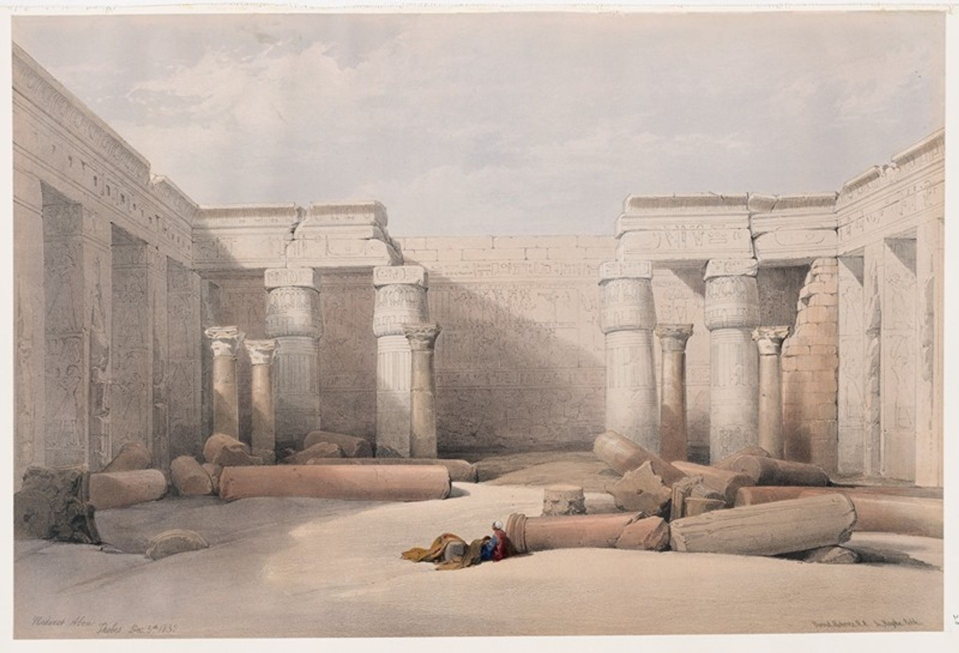 Medinet Abou [Medinet Habu], Thebes. Dec. 5th, 1832. by David Roberts