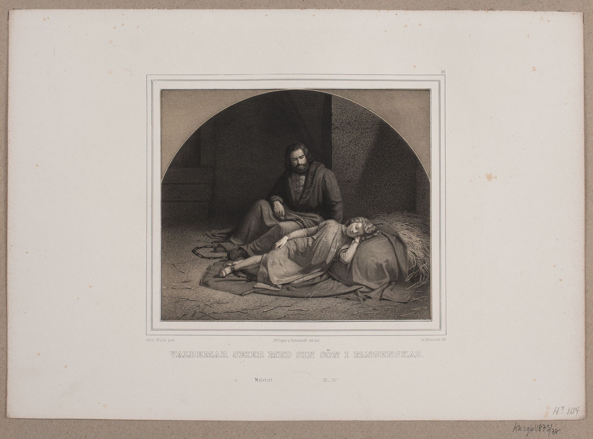 Valdemar sejer med sin søn i fangeskab by Adolph Kittendorff
