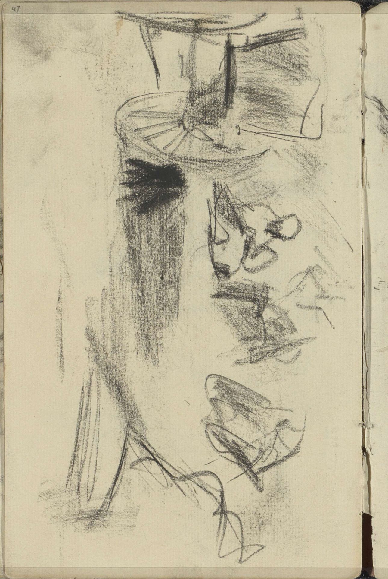 Zittende figuur naast een paardenkar by George Hendrik Breitner