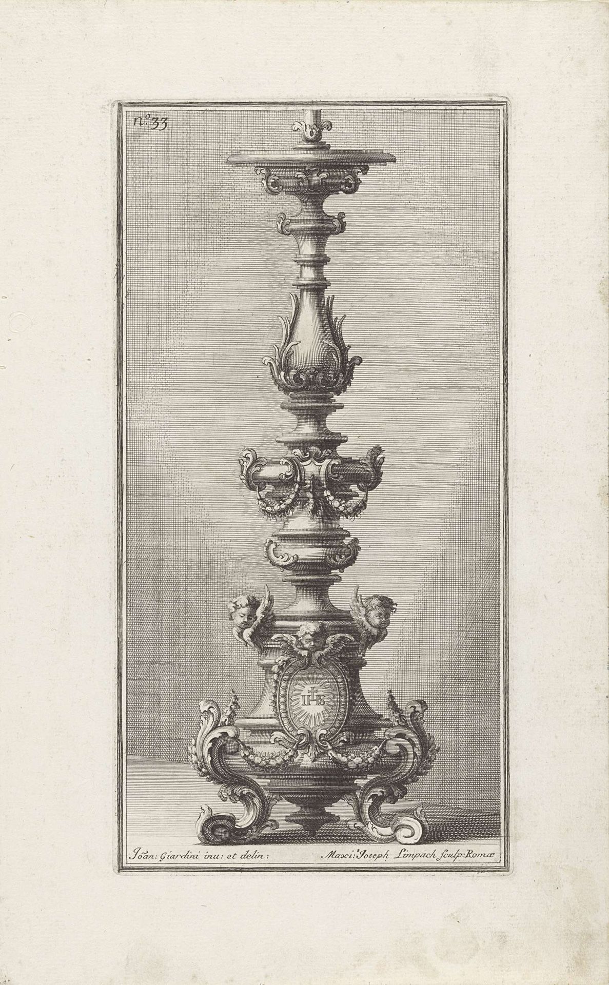 Kandelaar met cherubijnen by Maximilian Joseph Limpach