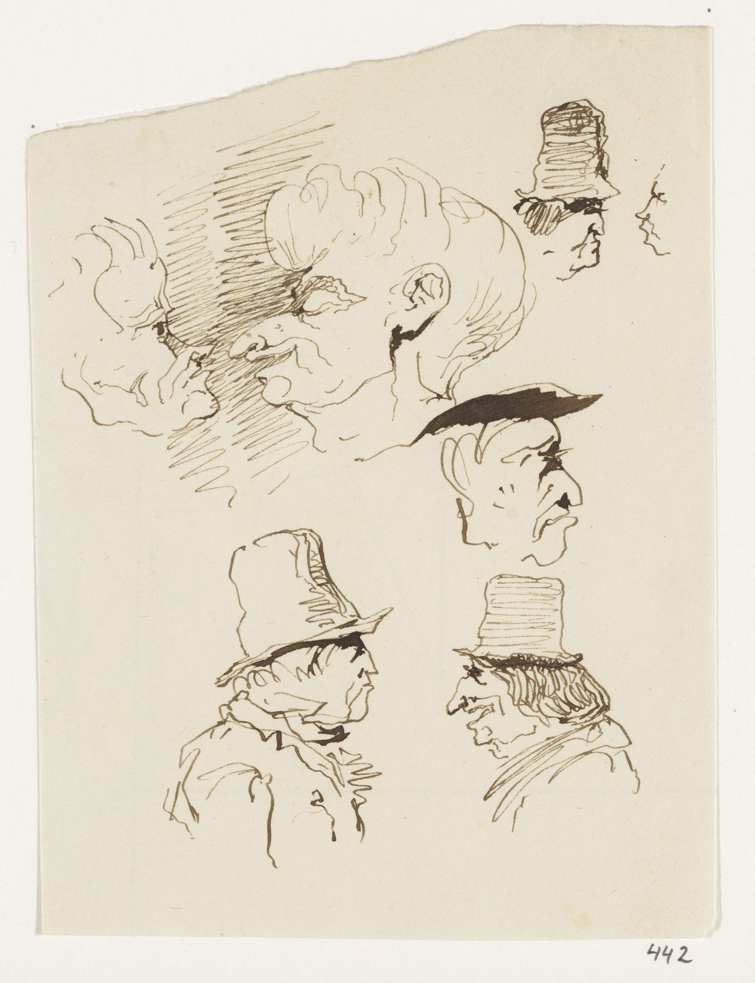 Blad met koppen by Johannes Tavenraat
