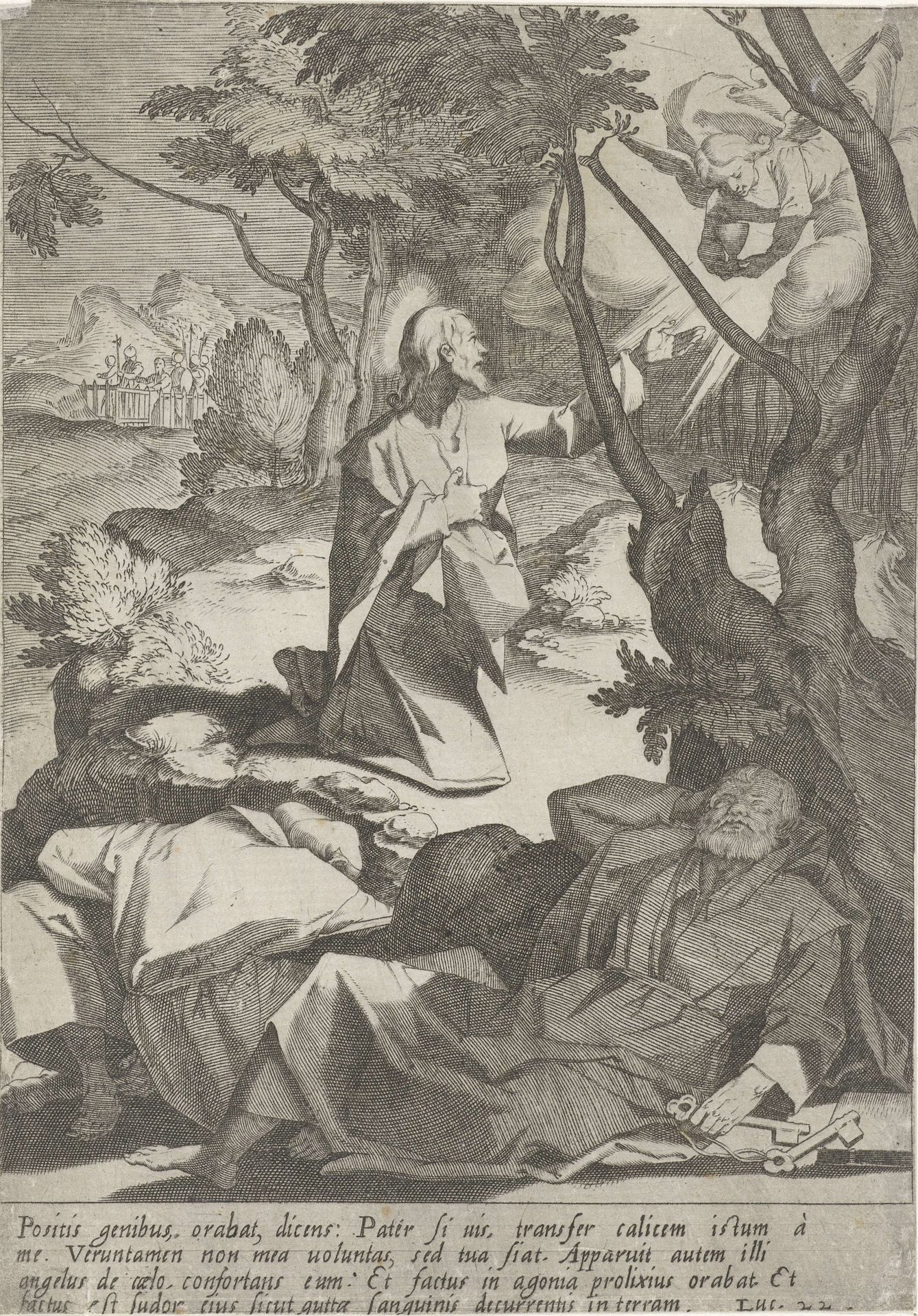 Christus in hof van Getsemane by Pieter de Jode I