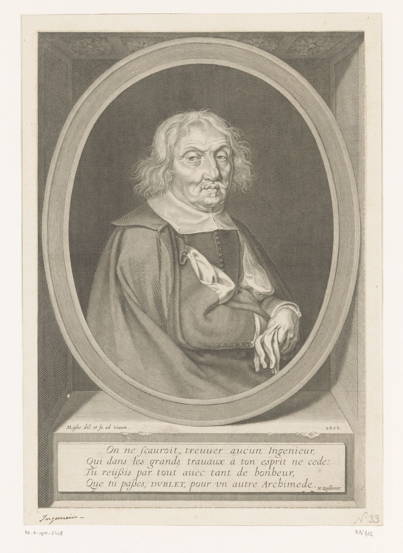 Portret van N. Dublet by Michel Lasne