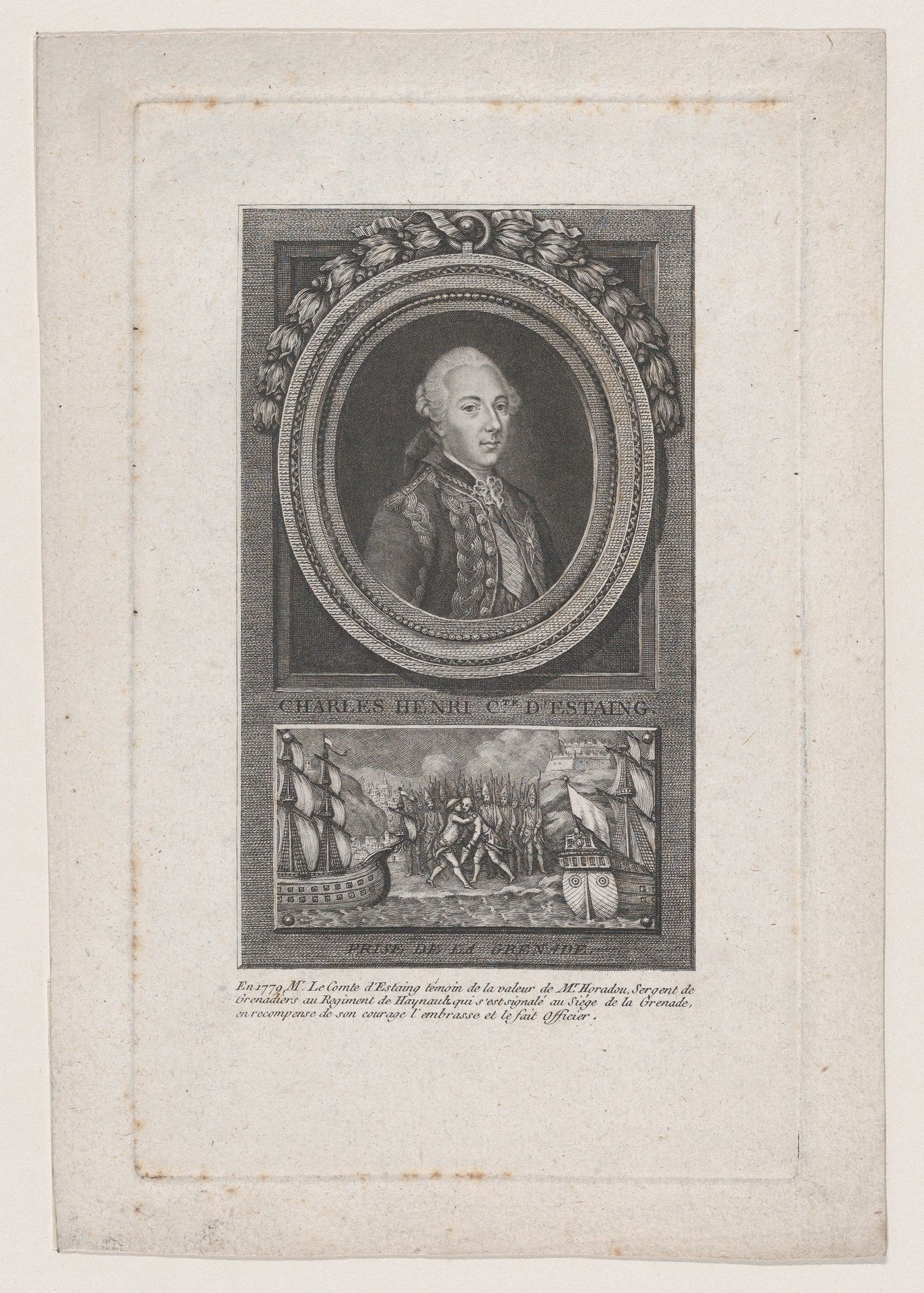 Portrait of Charles Henri, Comte D'Estaing by Jacques Barbié