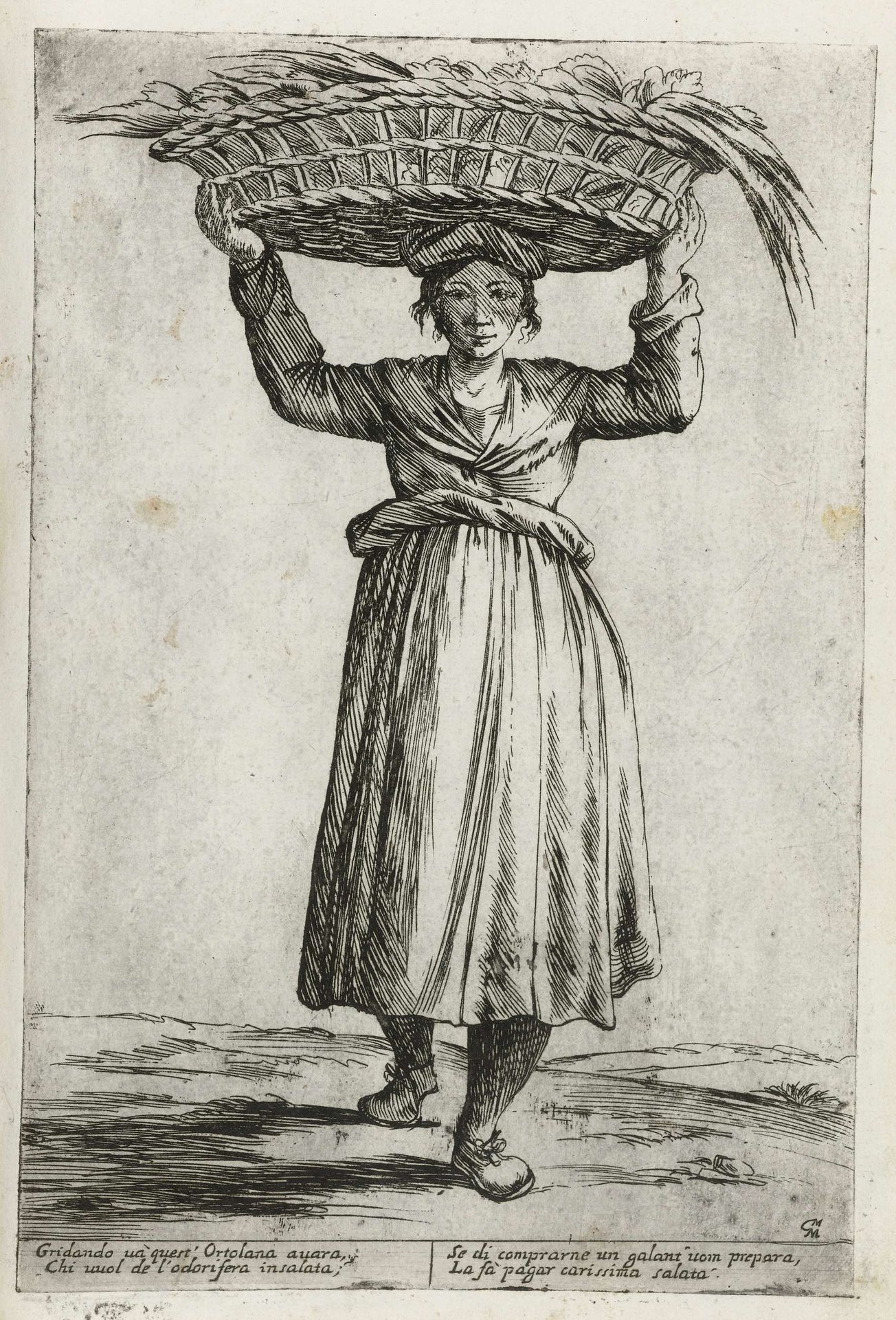 Verkoopster van groente by Giuseppe Maria Mitelli