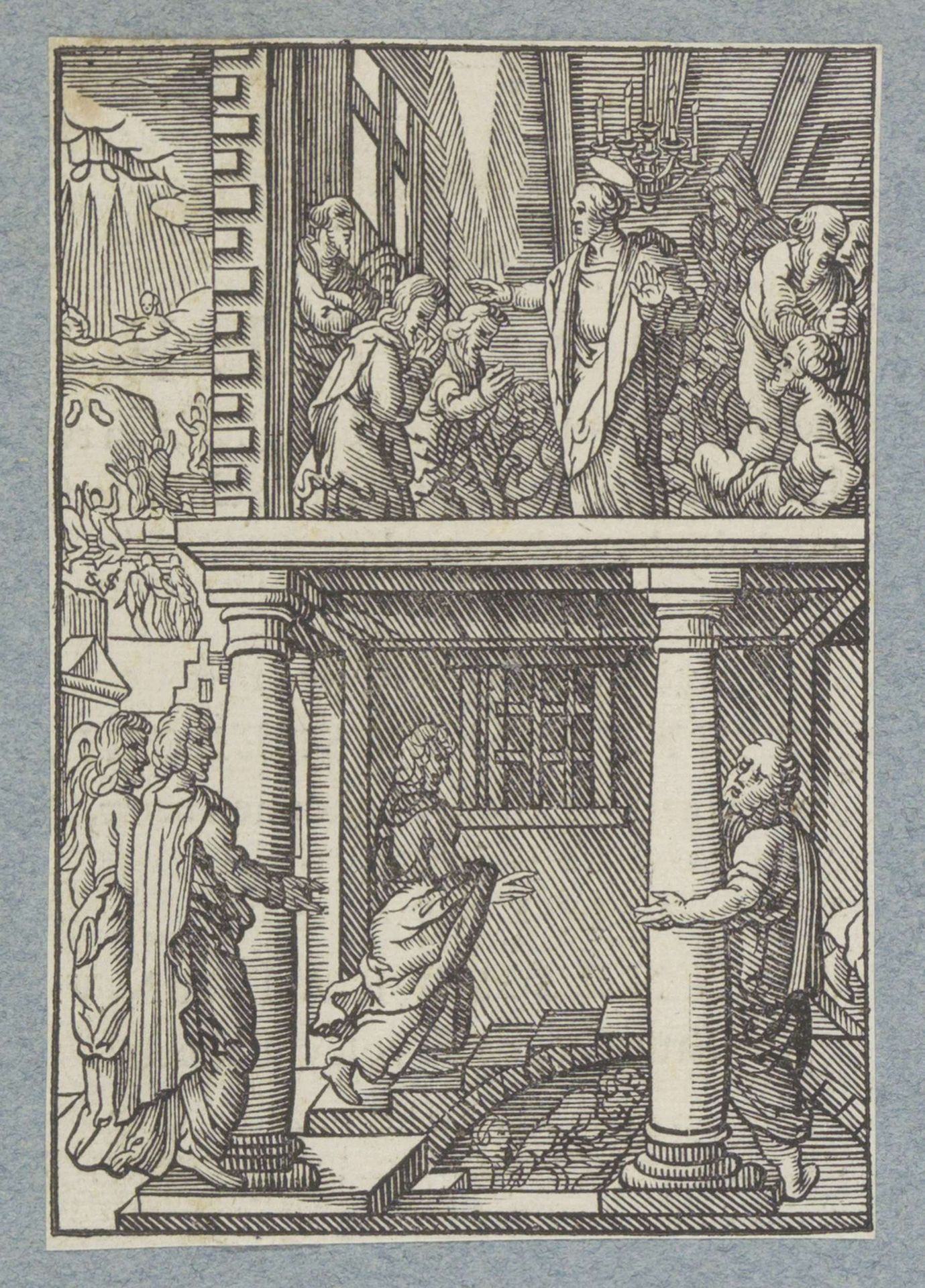 Hemelvaart van Christus en verkiezing van Mattias by Christoffel van (II) Sichem