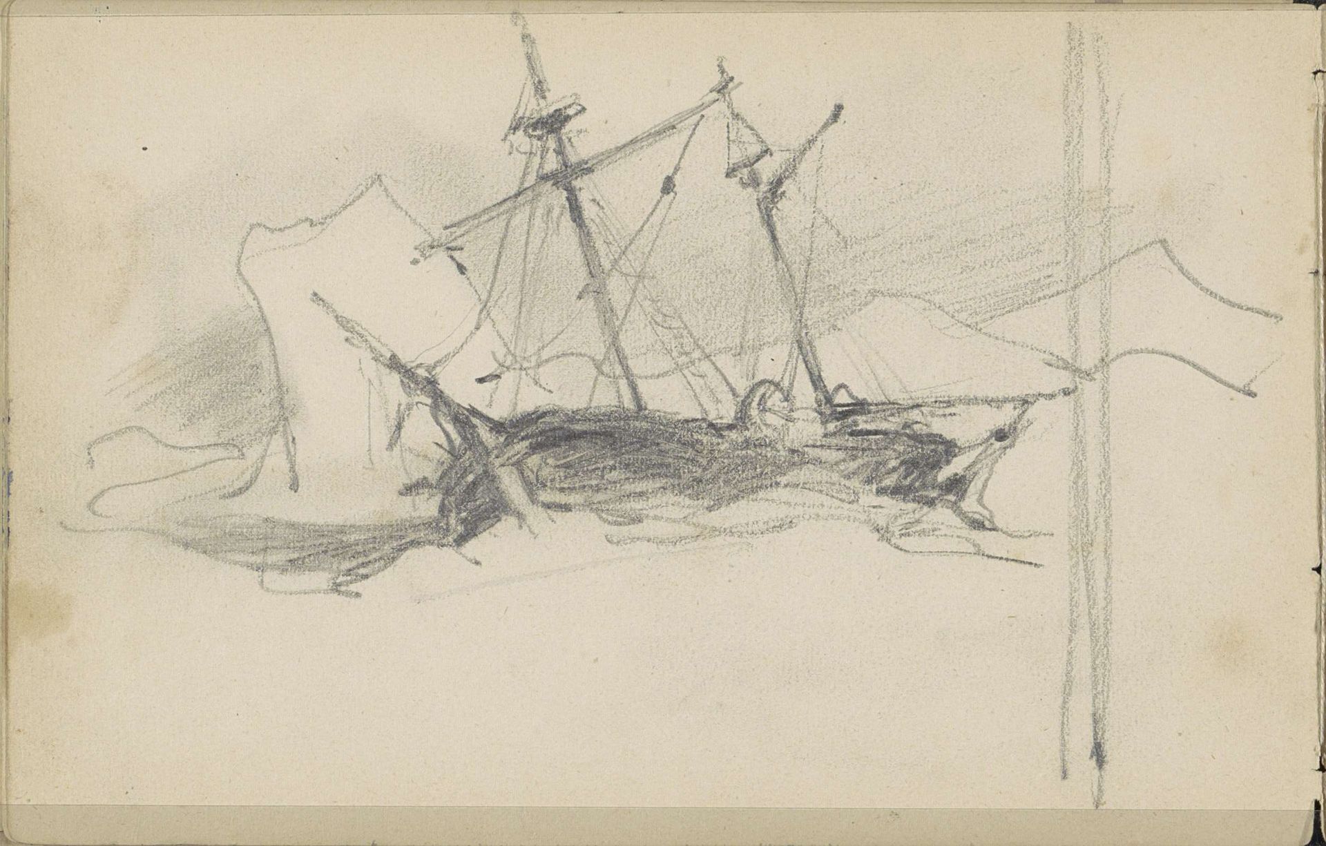Schip op de Barentszee tussen ijsbergen by Louis Apol