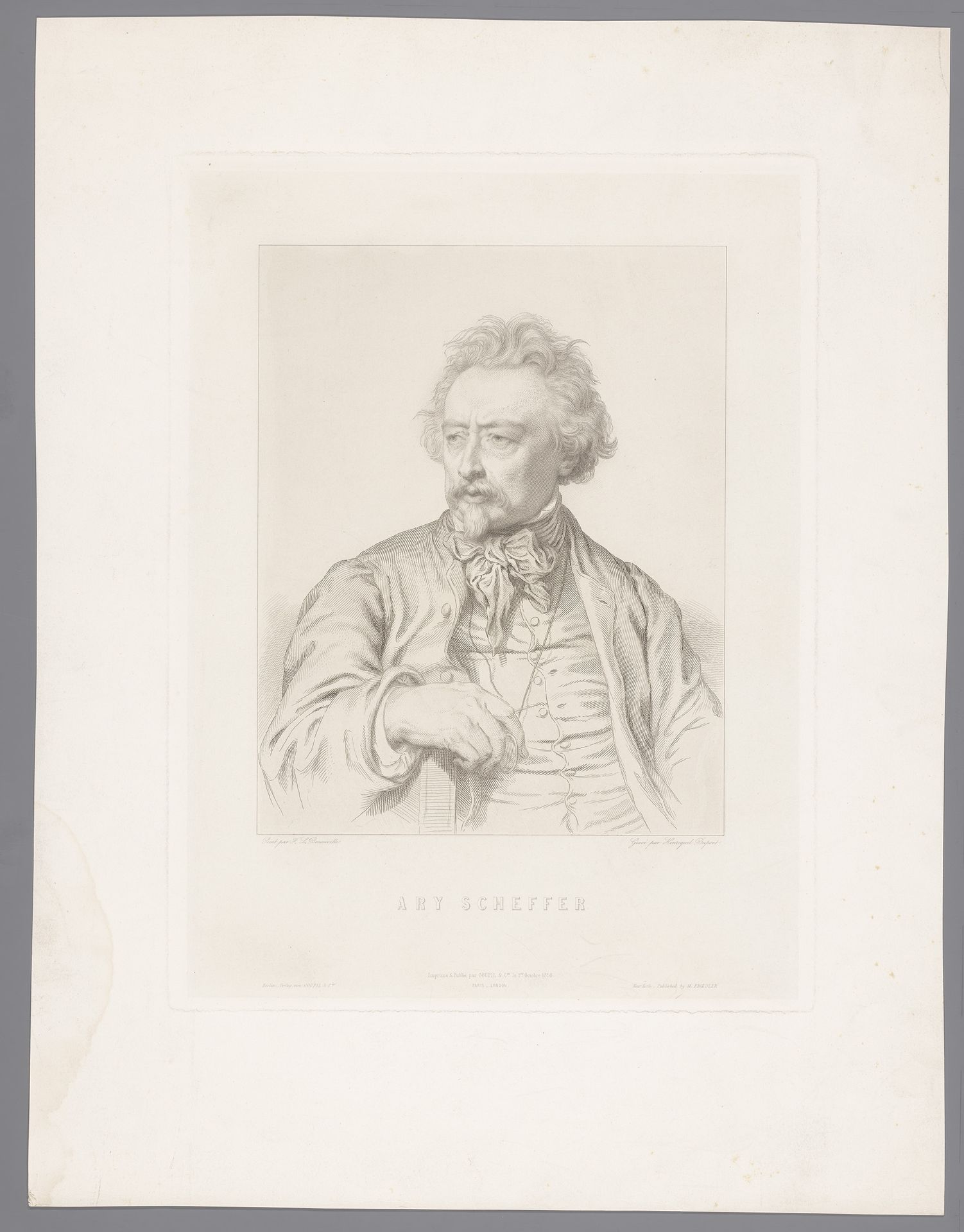Portret van Ary Scheffer by Louis Pierre Henriquel-Dupont