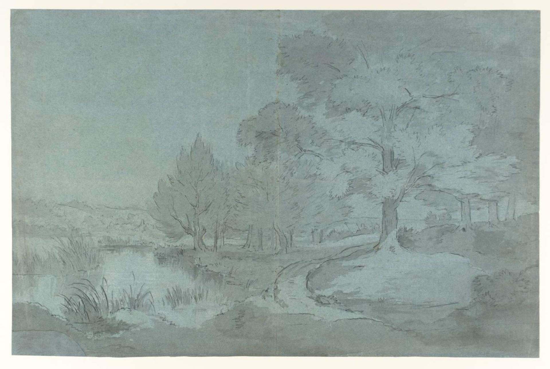 Landscape with River and Trees by John Varley