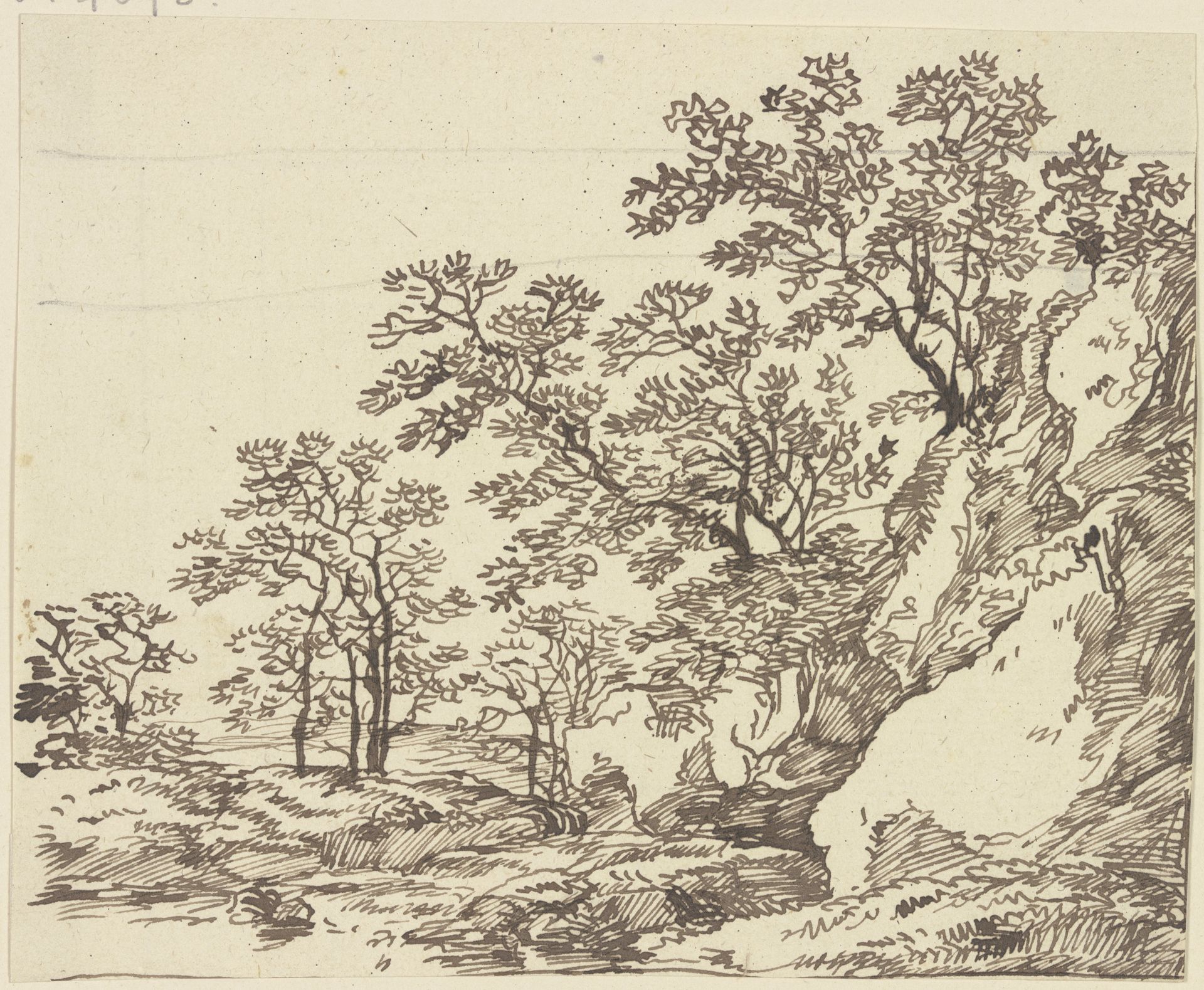 Trees and rocks by Franz Kobell