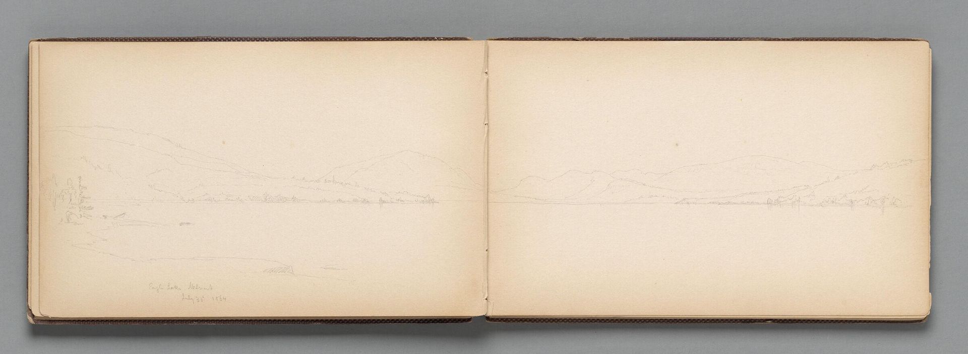Partial Eagle Lake Landscape; verso: Partial Landscape with Mountain by Sanford Robinson Gifford