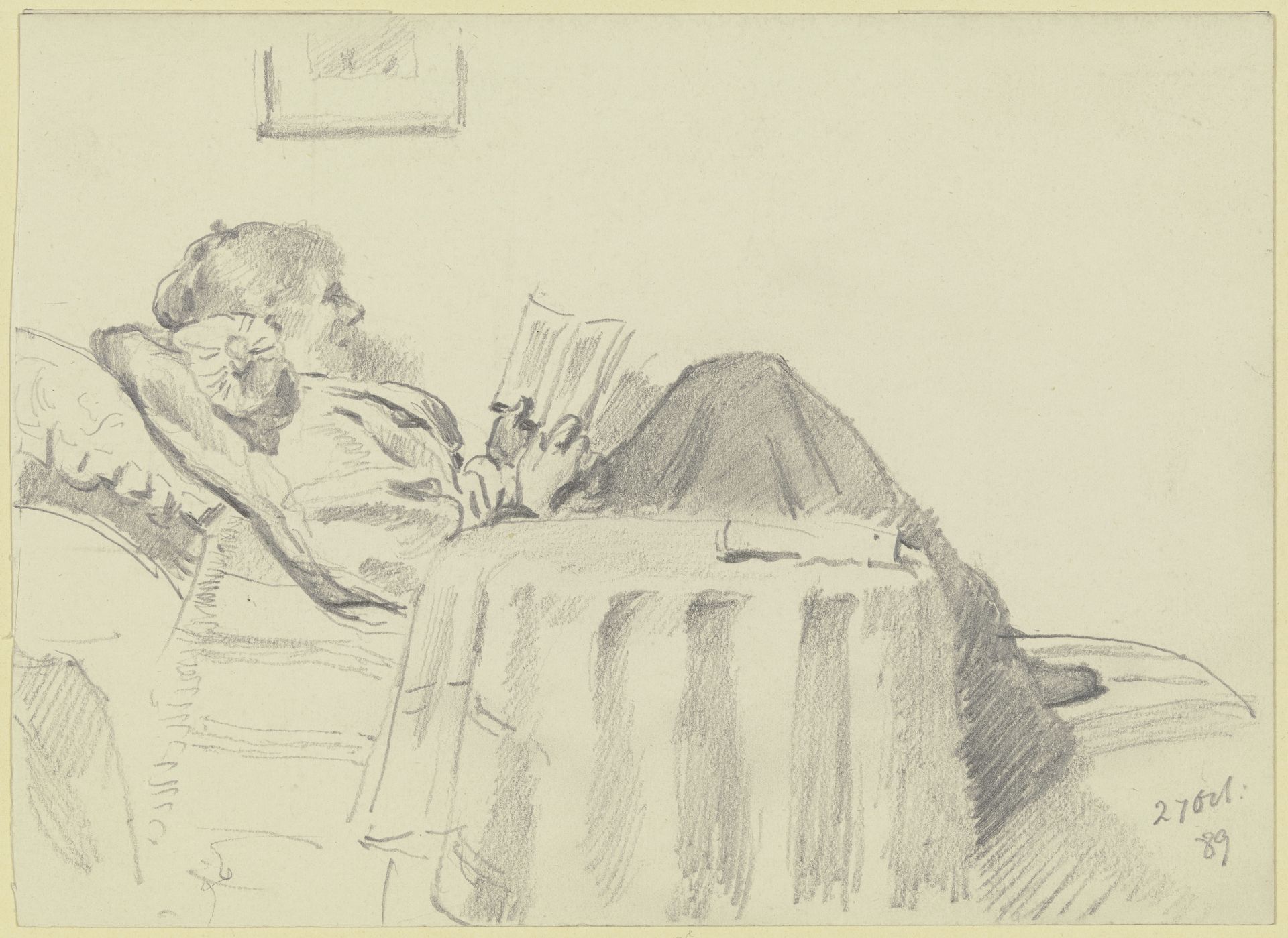 Luise Scholderer reading by Otto Scholderer