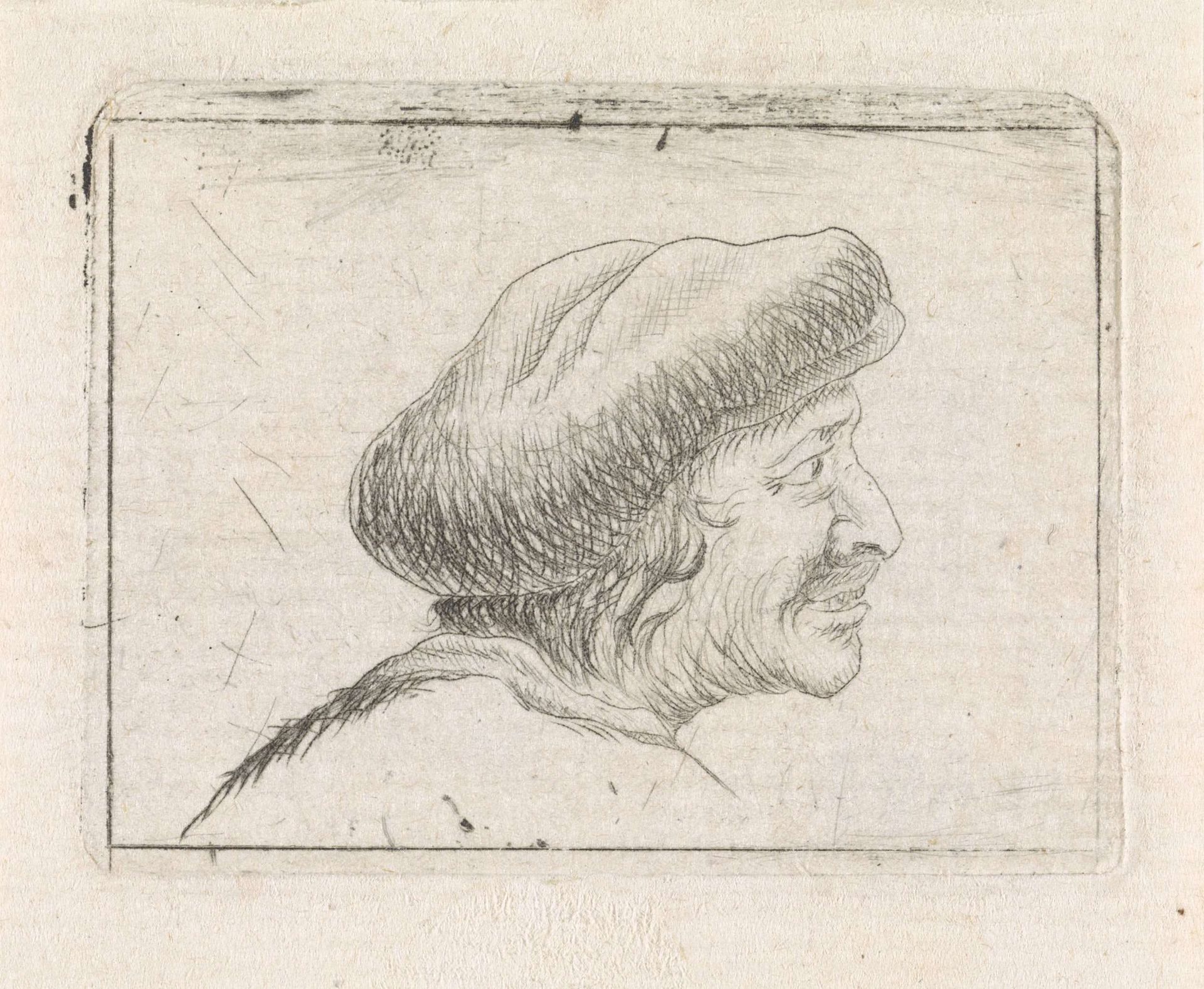 Kop van een man, naar rechts by Hendrik van Maarseveen