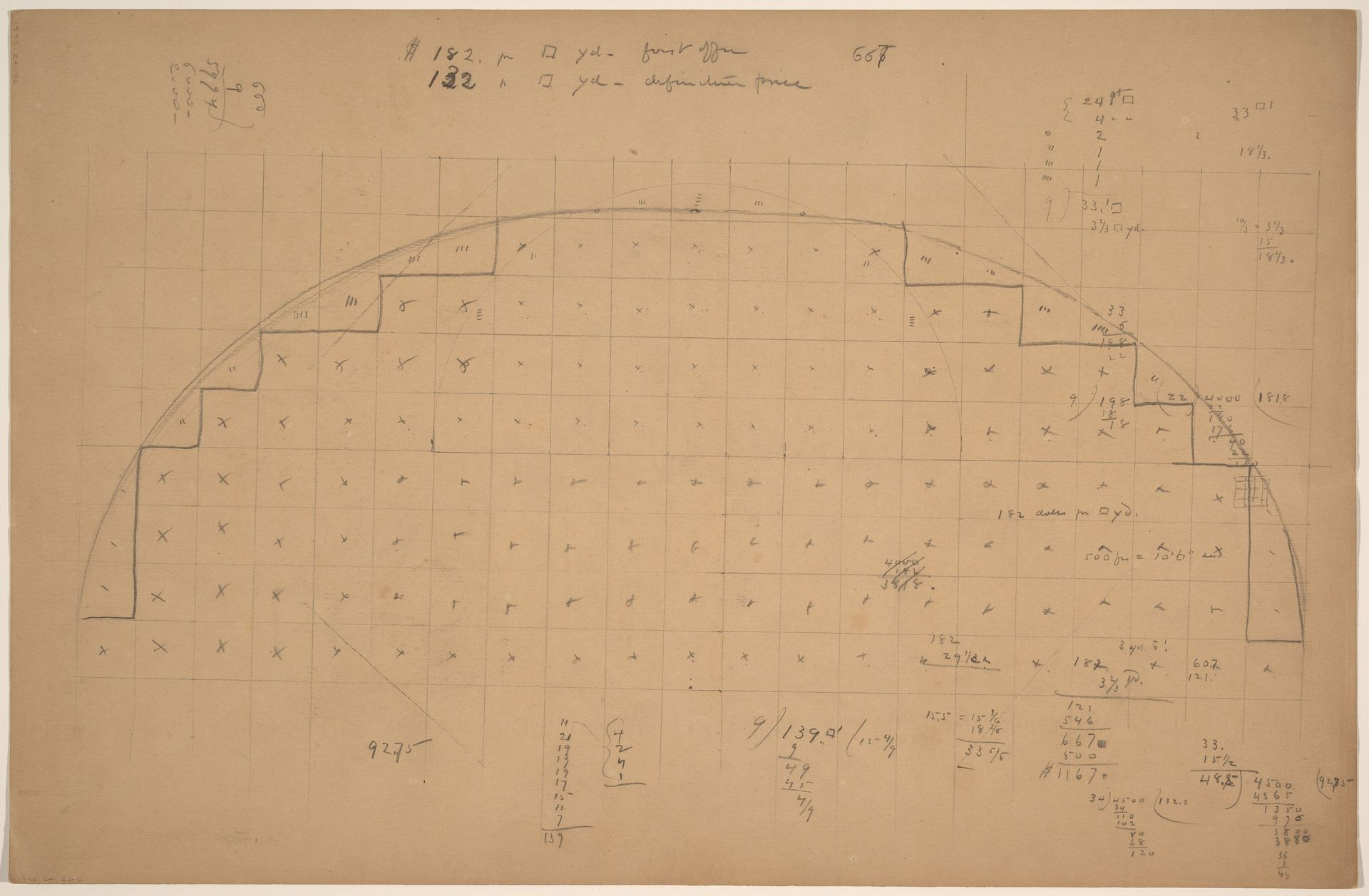 Diagram of a Lunette [verso] by Charles Sprague Pearce