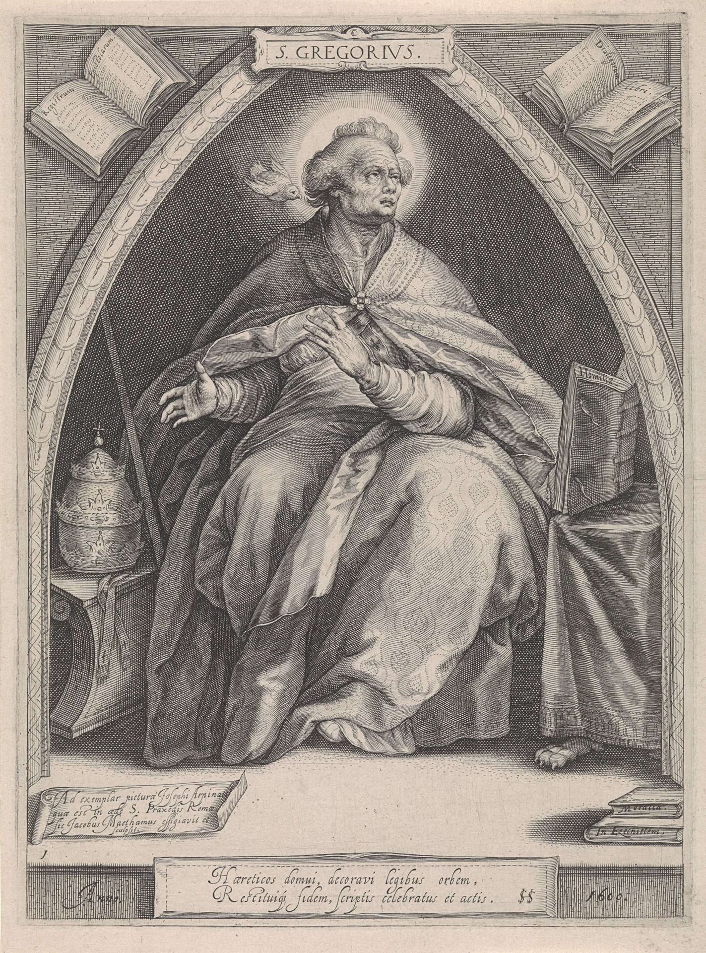 H. Gregorius als kerkvader by Jacob Matham