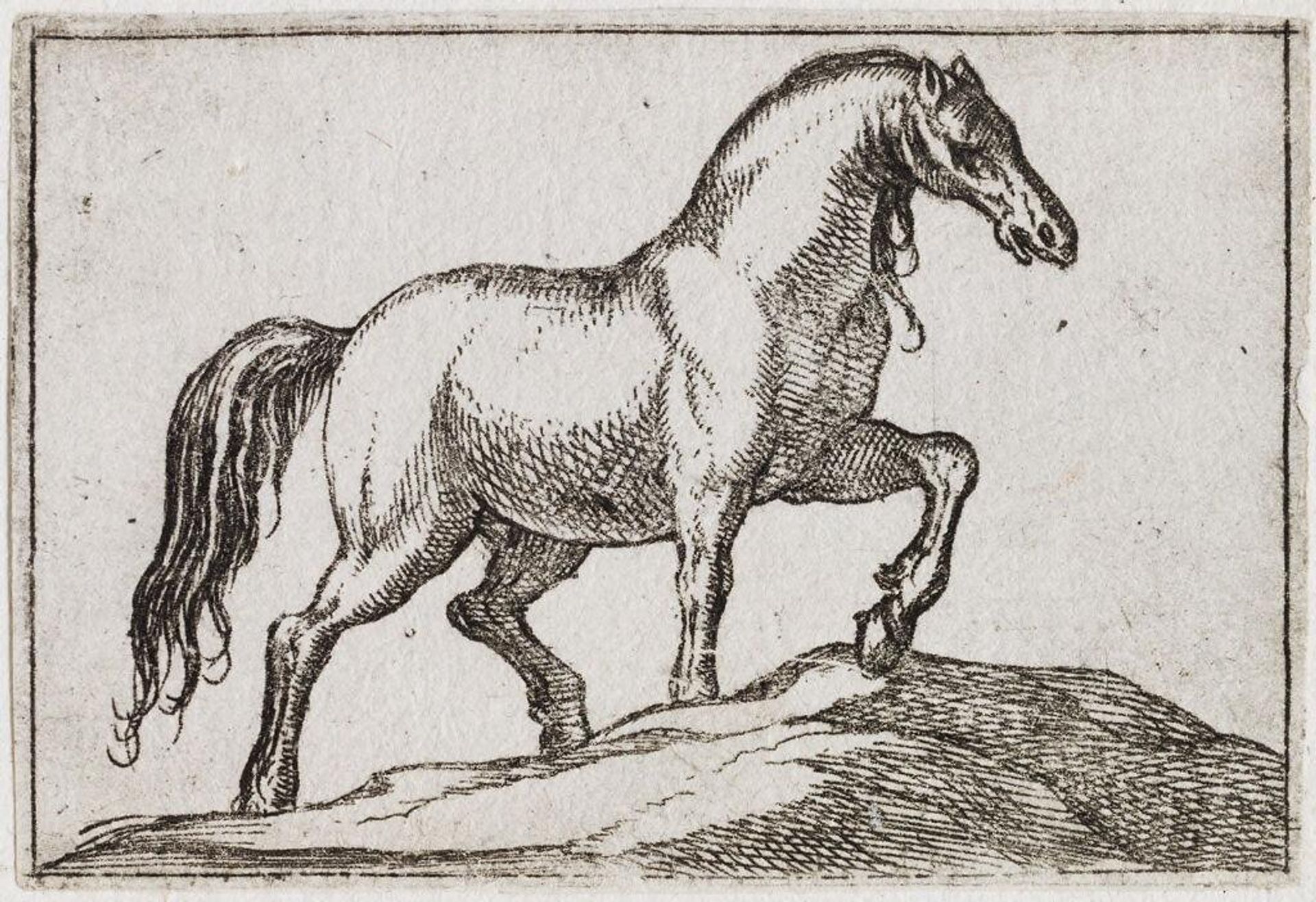 Horse Ascending a Mound, Facing Right by Antonio Tempesta