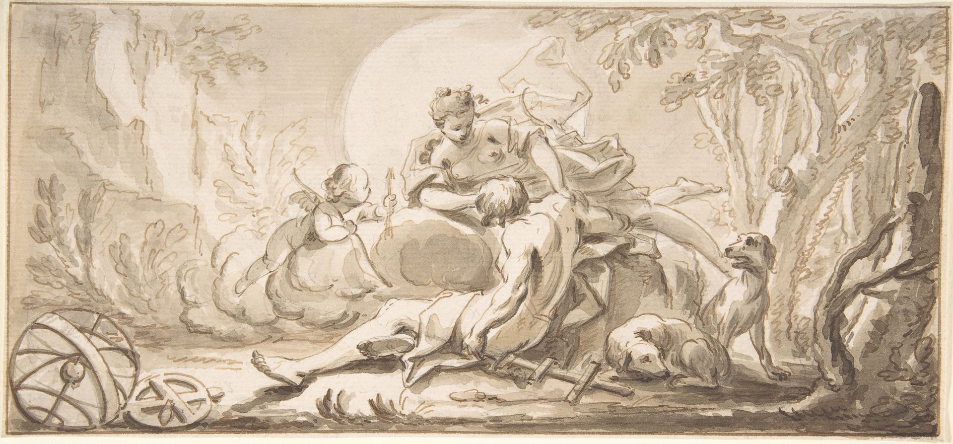 Diana and Endymion by Johann Heinrich Keller