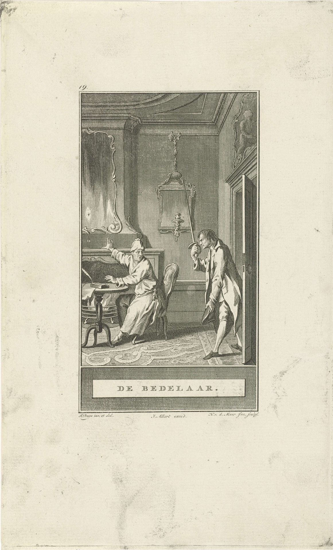 Bedelaar en de rijke man by Noach van der (II) Meer