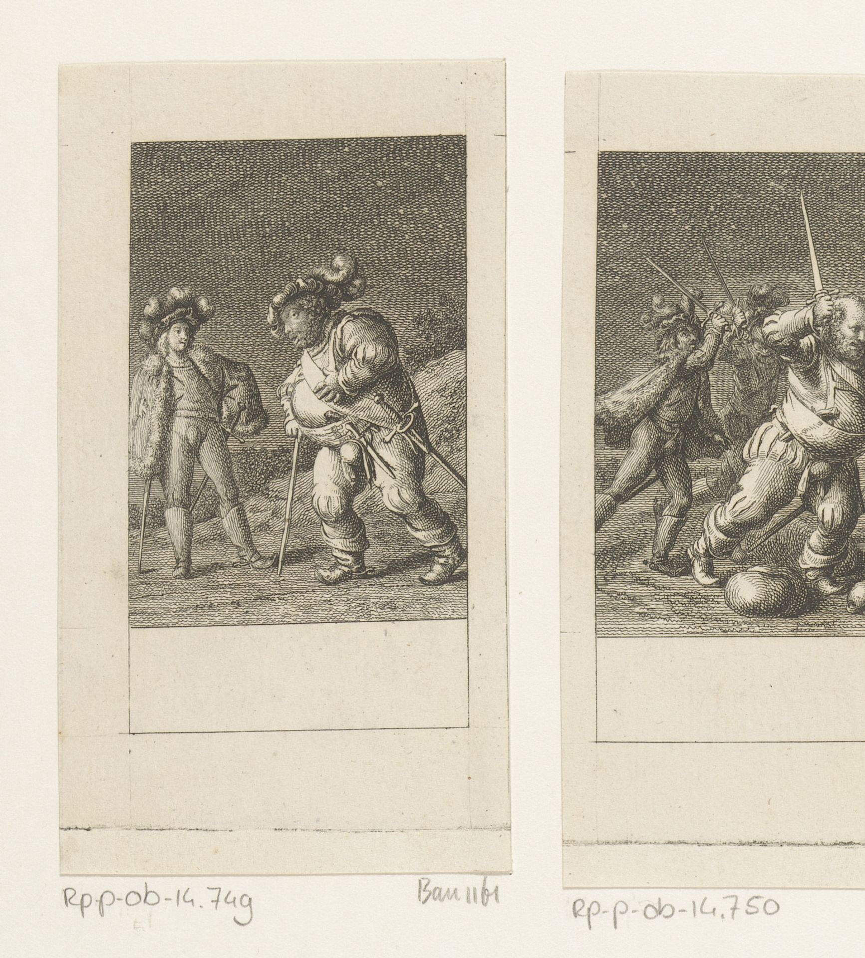 Prins Henry en Falstaff in de buurt van Gadshill by Daniel Nikolaus Chodowiecki