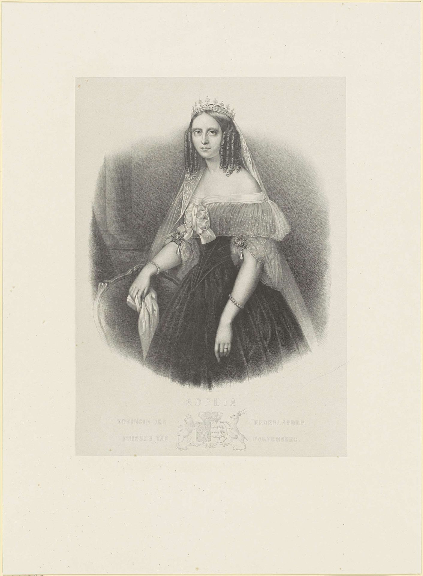 Portret van Sophie van Württemberg by Friedrich Schapper