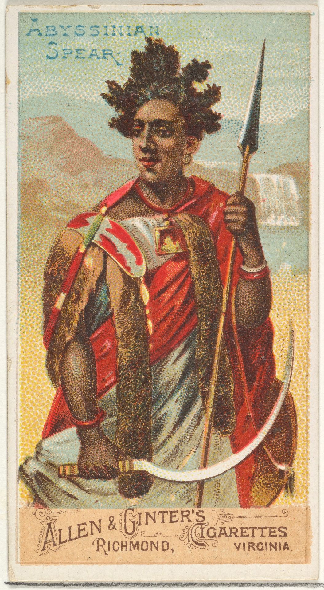 Abyssinian Spear, from the Arms of All Nations series (N3) for Allen & Ginter Cigarettes Brands by Allen & Ginter