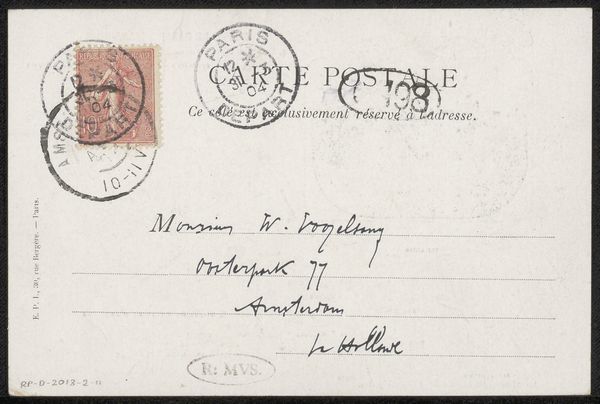 Prentbriefkaart aan Willem Vogelsang