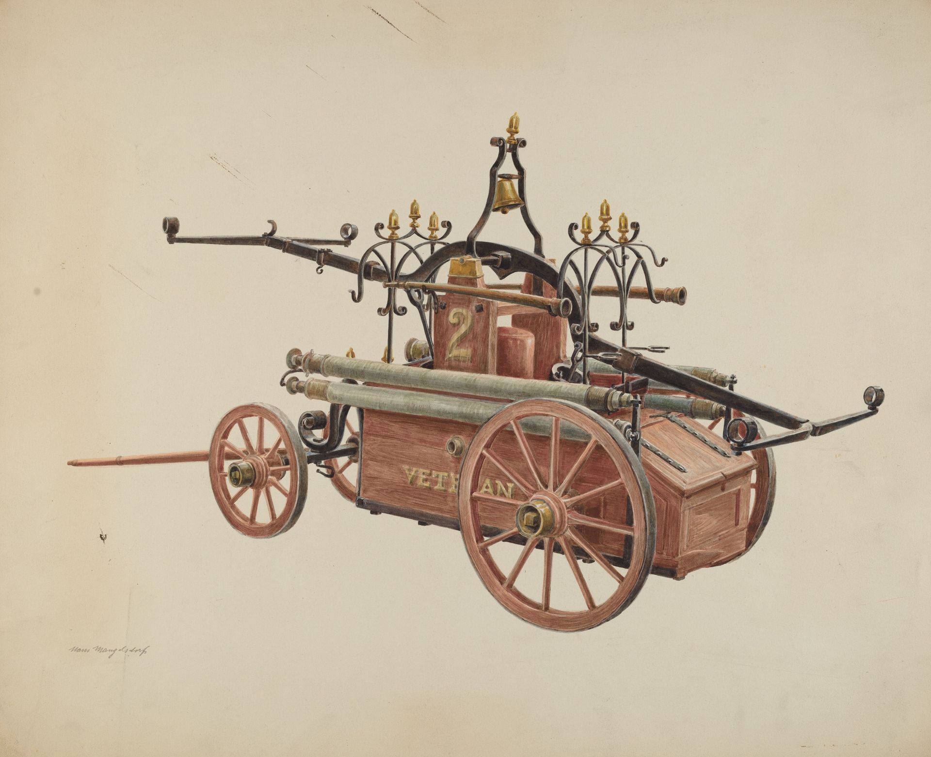 Hand Powered Fire Pump by Hans Mangelsdorf