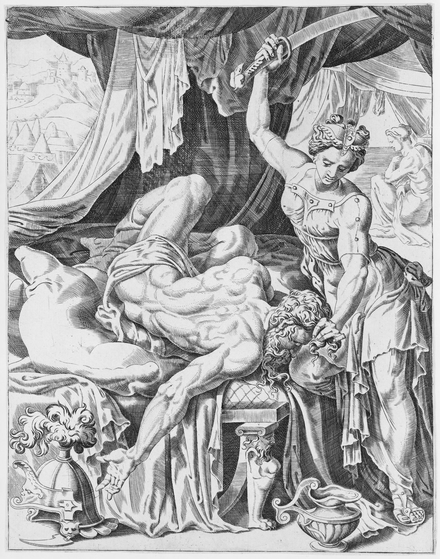 Judith Slaying Holofernes, from The Power of Women, plate 5 by Dirck Volckertsz Coornhert