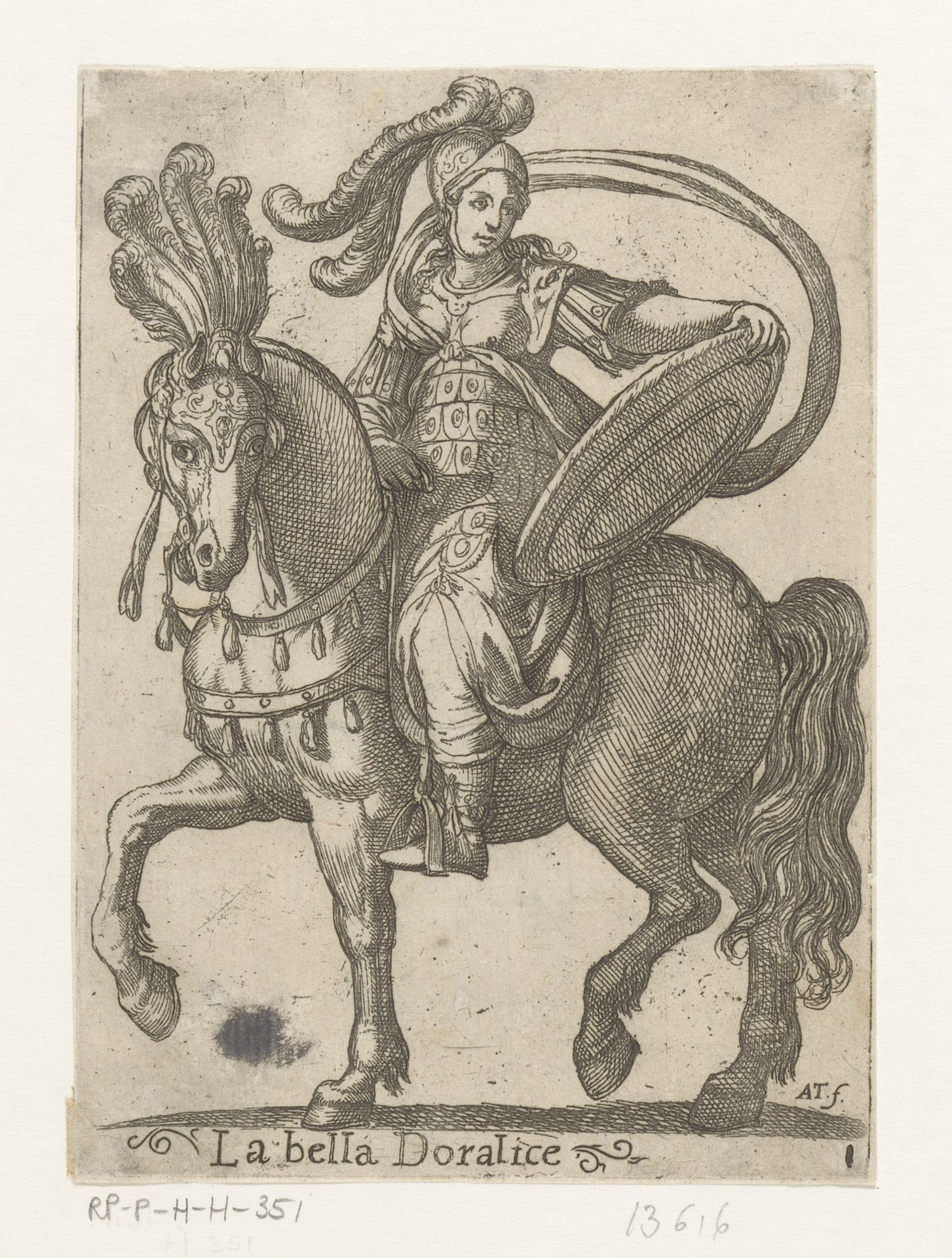 Doralice te paard by Antonio Tempesta