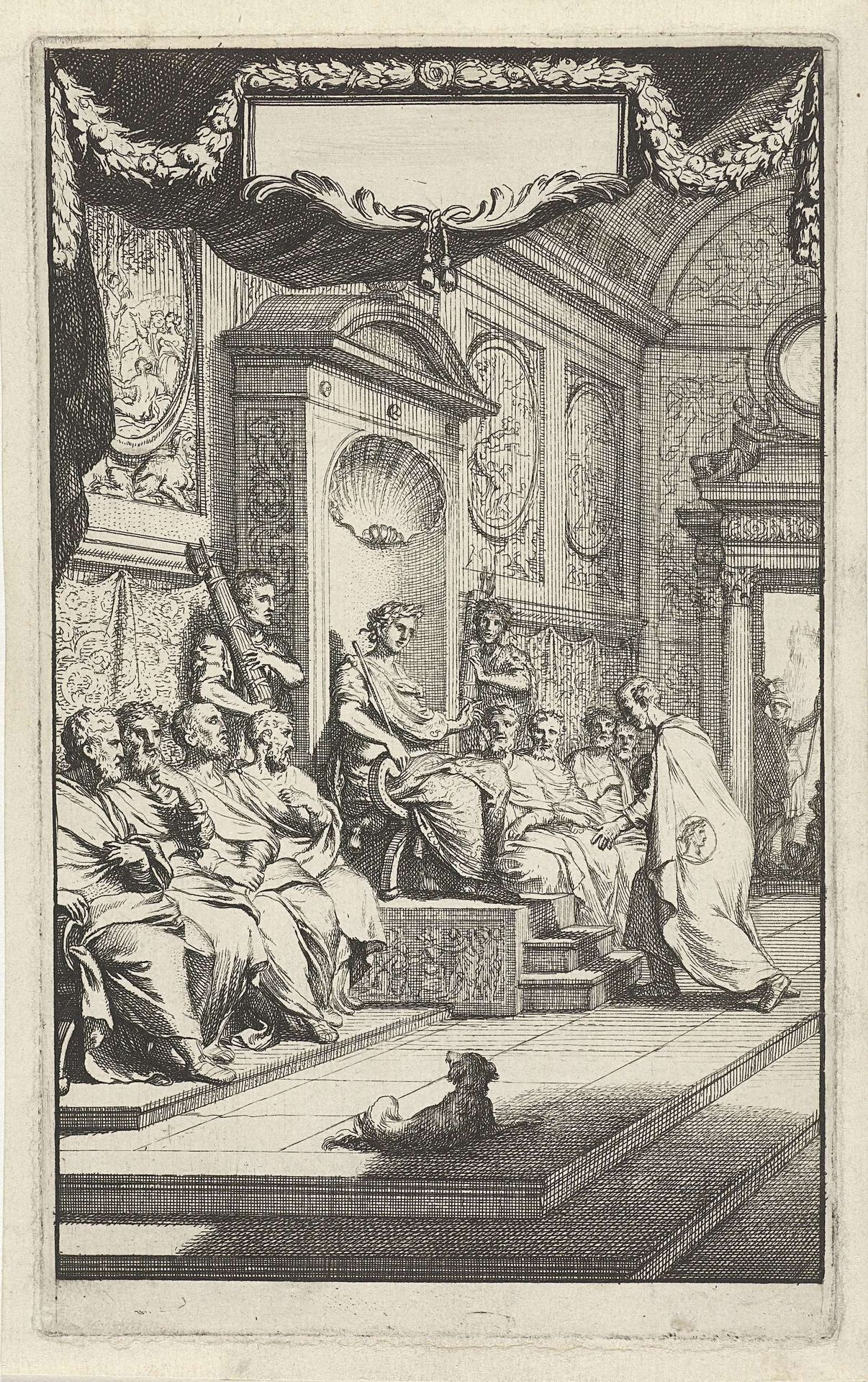 Romeinse consul geflankeerd door twee lictoren by Gerard de Lairesse