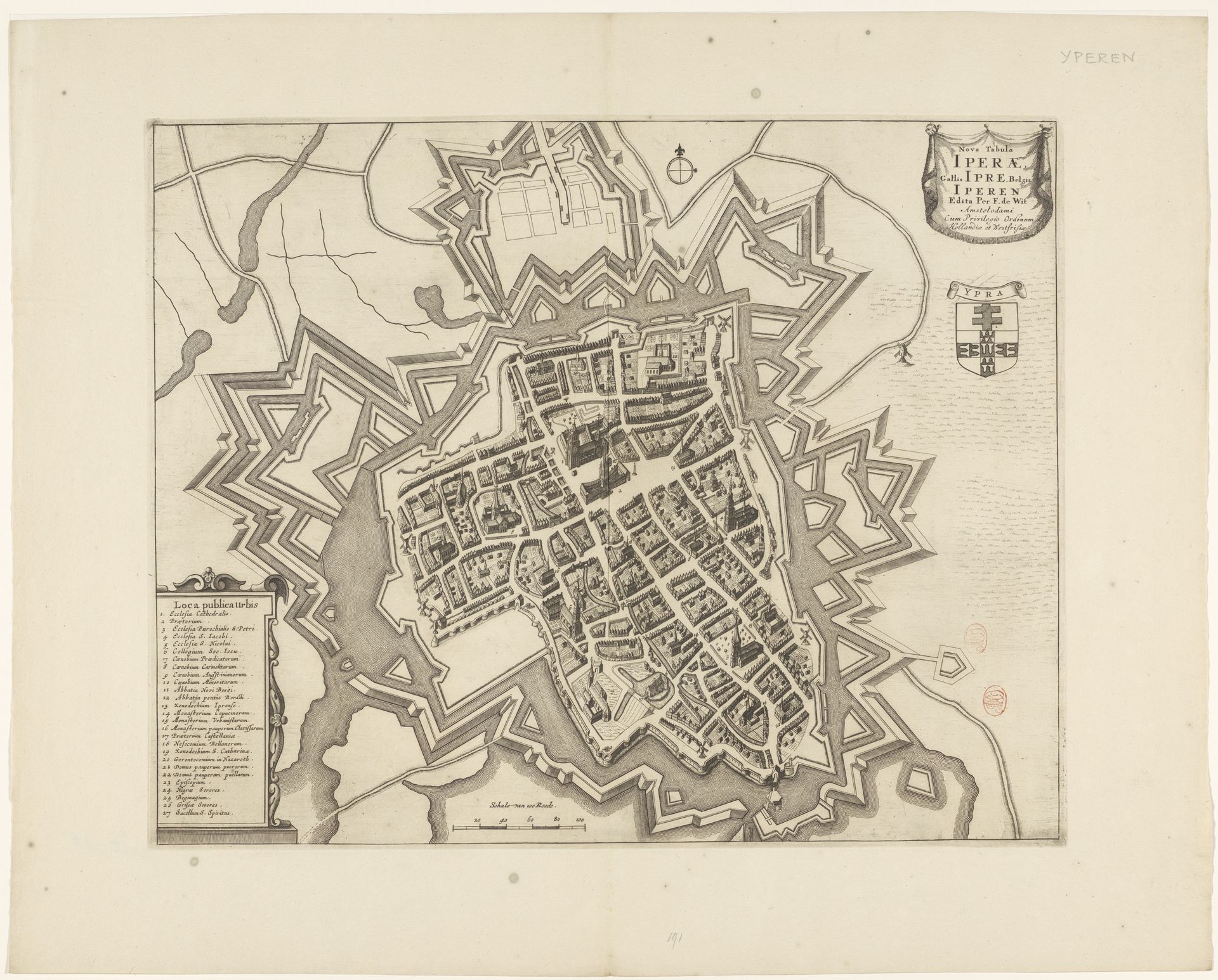 Plattegrond van Ieper by Anonymous