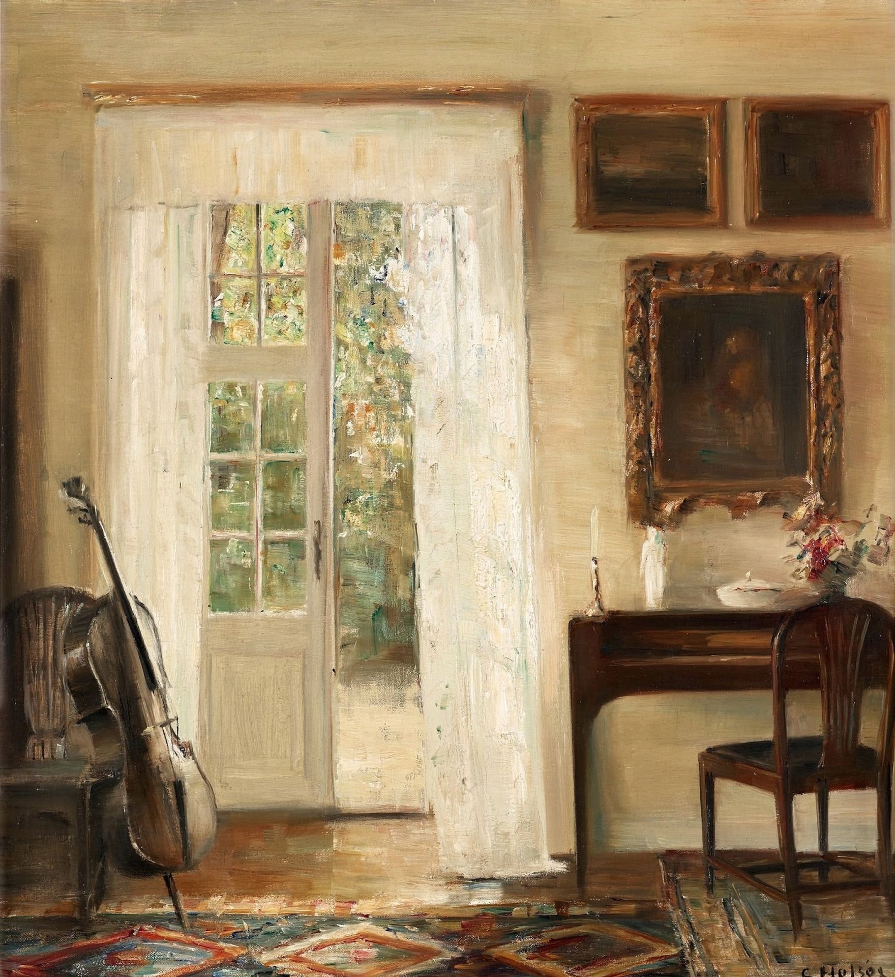 Interior with a Cello by Carl Holsøe