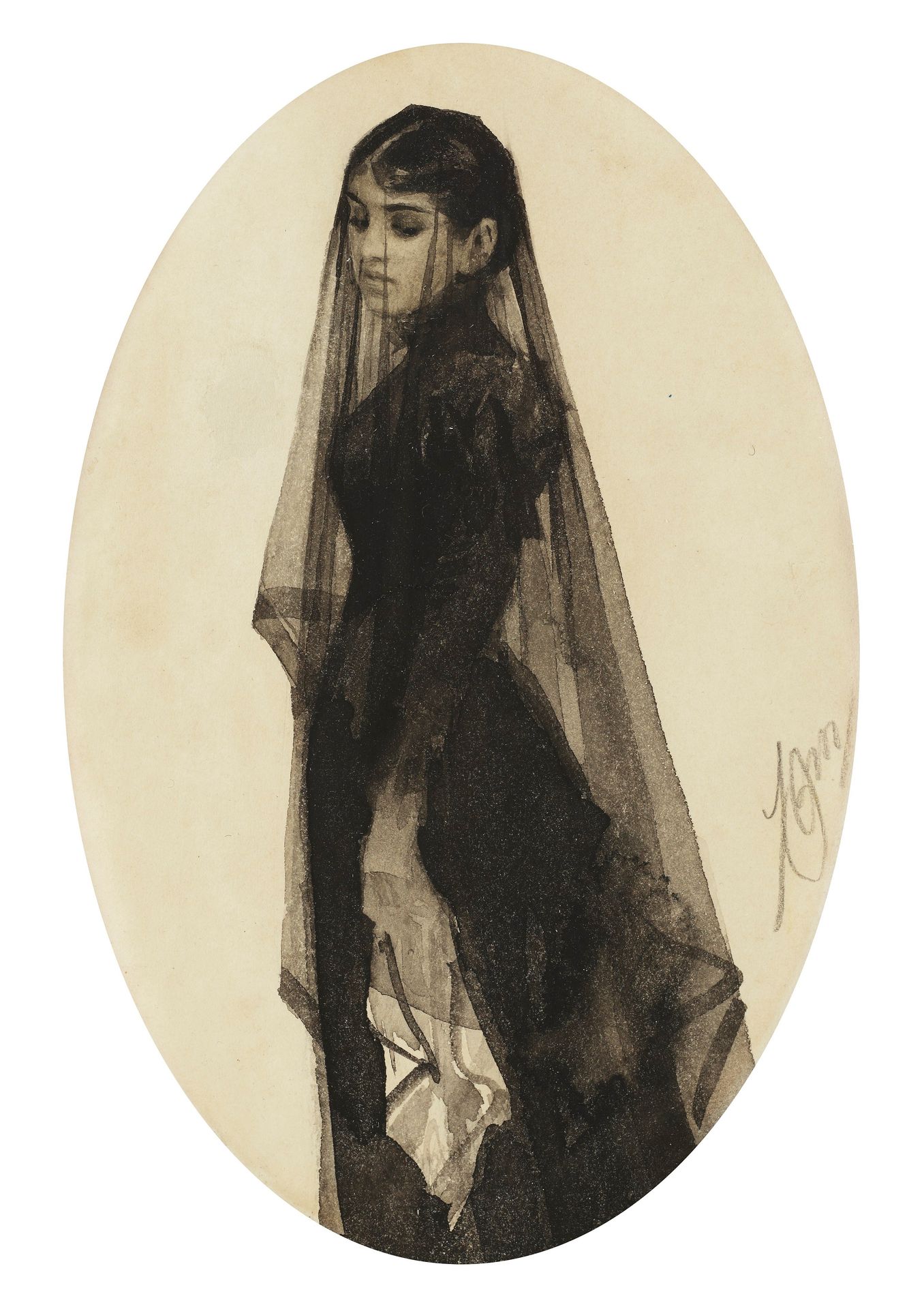 The widow by Anders Zorn