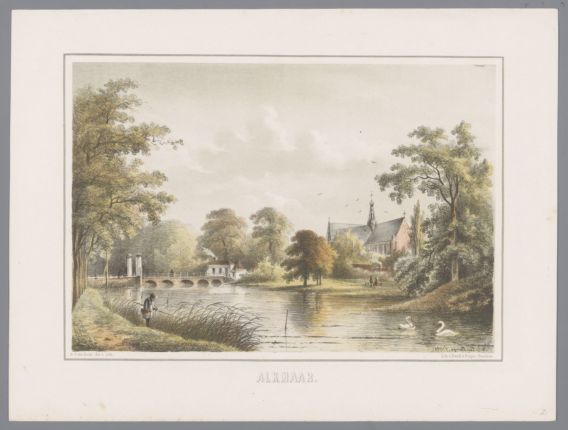Stadsgezicht te Alkmaar by Bernardus Gerardus ten Berge