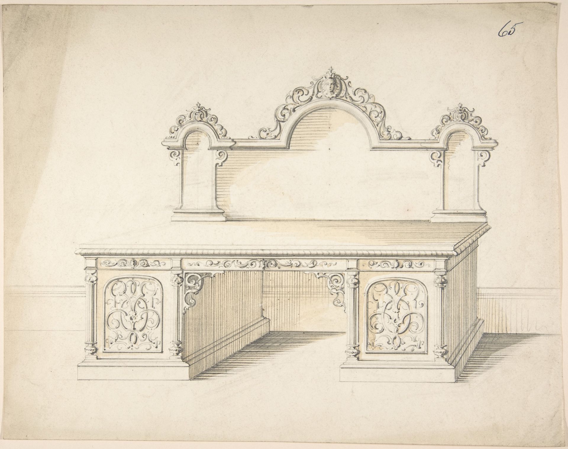 Design for a Desk by Charles Hindley and Sons