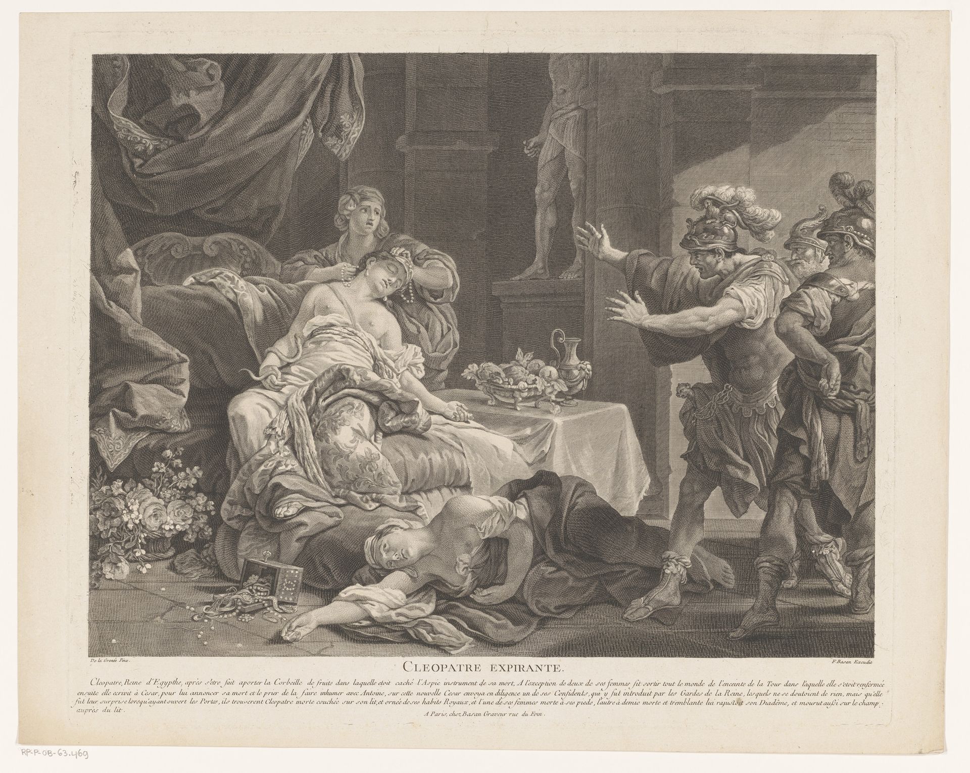 Dood van Cleopatra by Nicolas de (I) Poilly