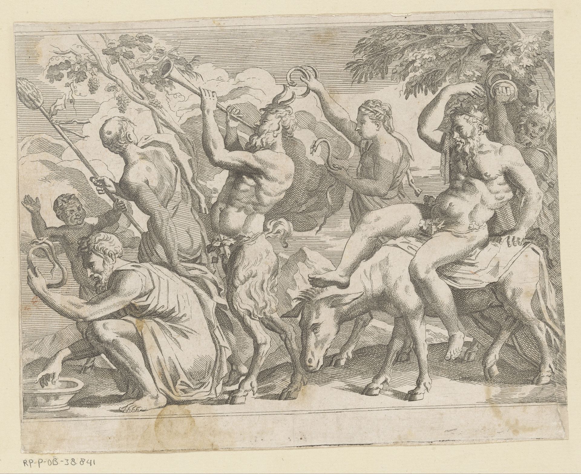 Silenus met saters en maenaden by Anonymous