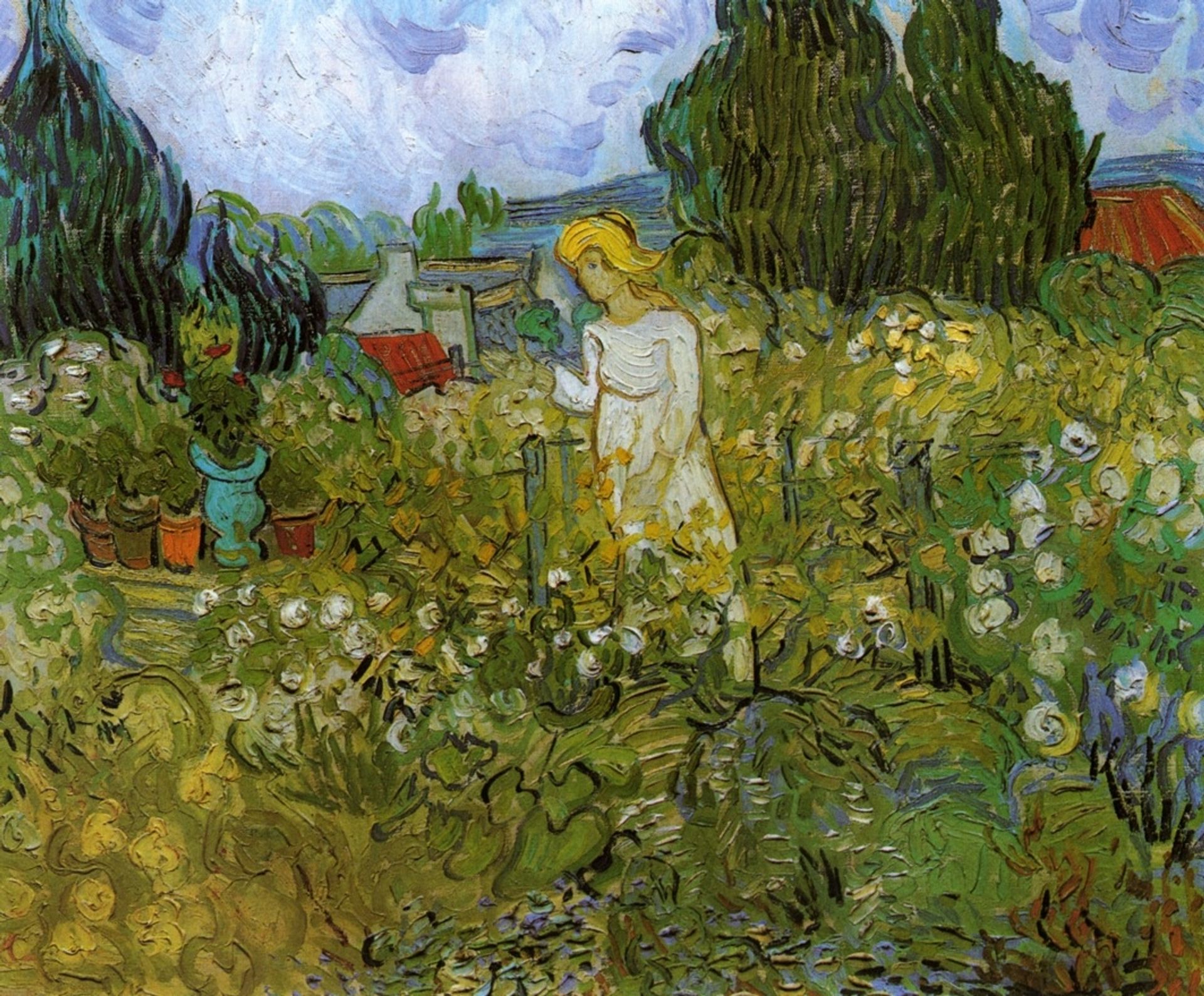 Mademoiselle Gachet in her garden at Auvers-sur-Oise by Vincent van Gogh